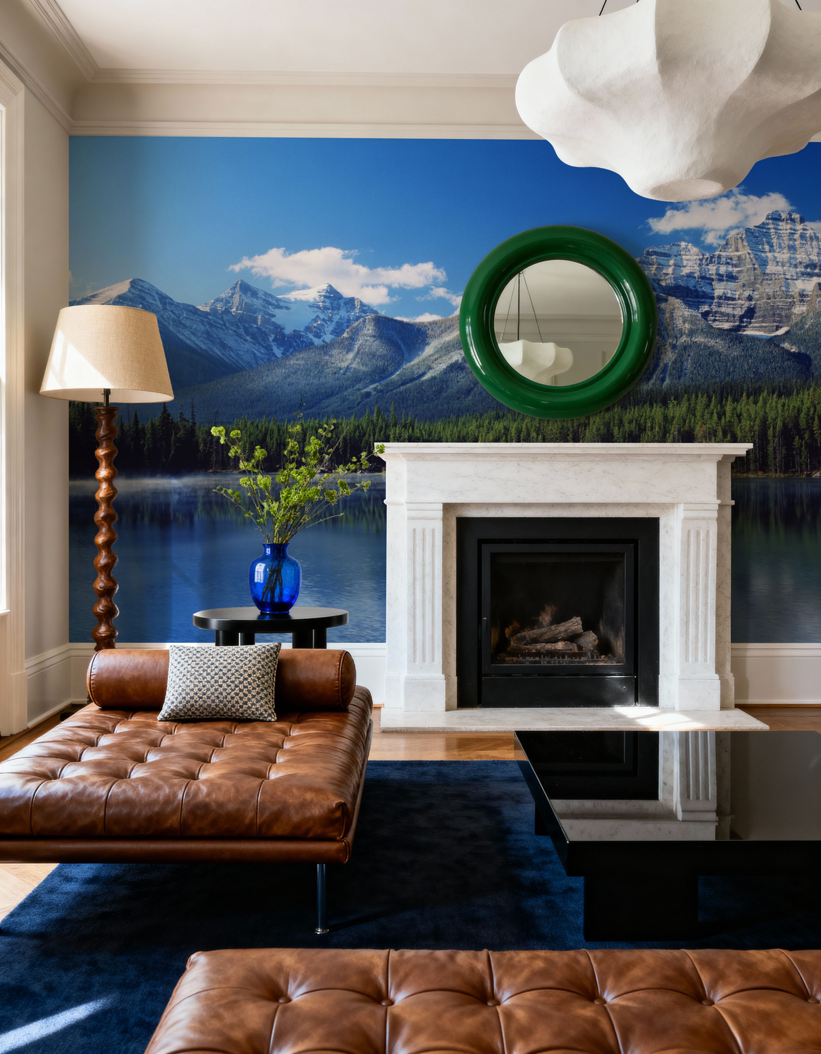 Mountain Lake Reflection Deep Blue