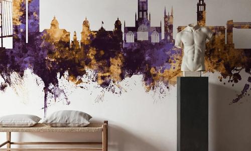 Kingston upon Hull England Skyline Purple & Gold