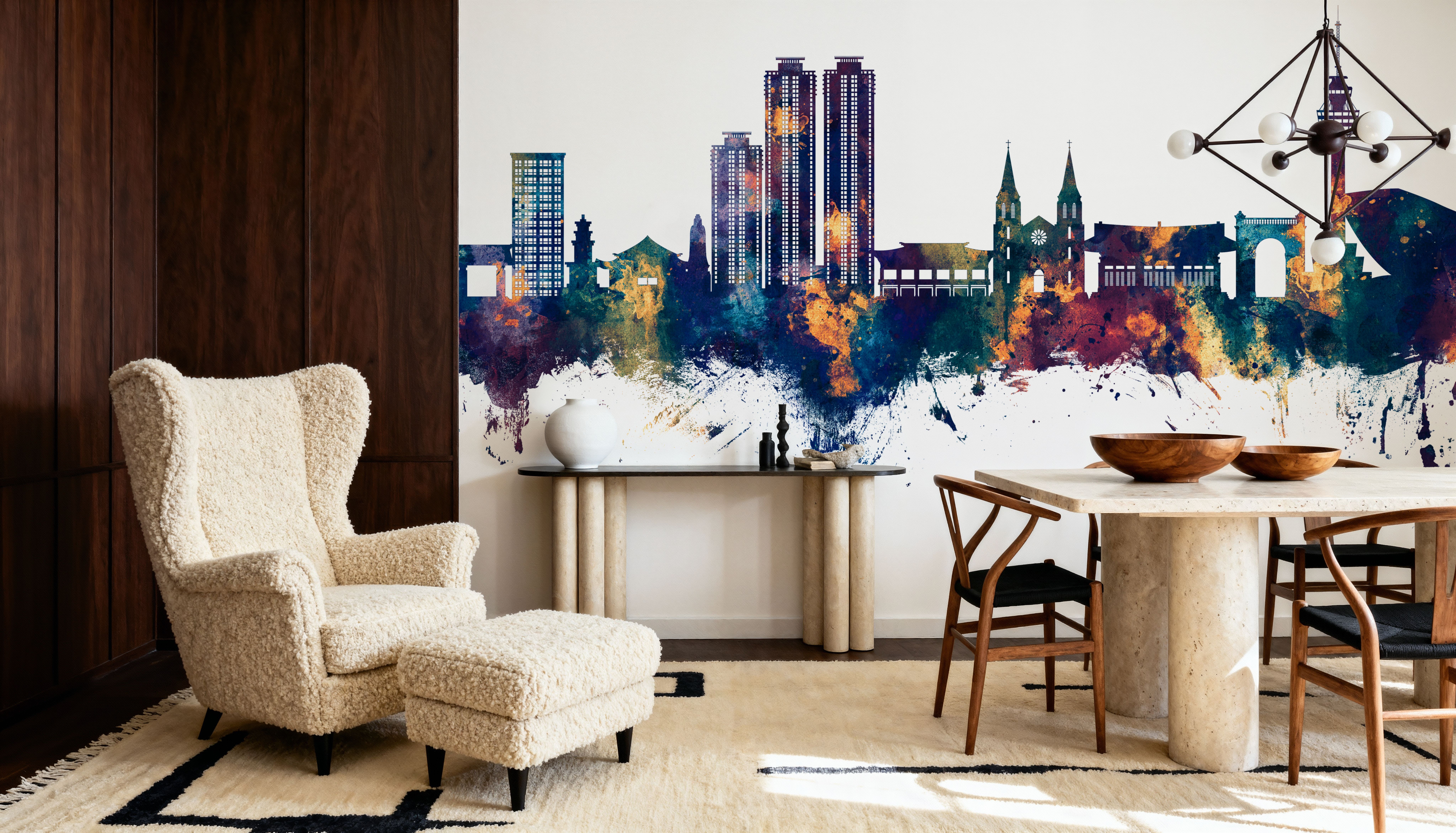 Daegu South Korea Skyline Blue & Bronze