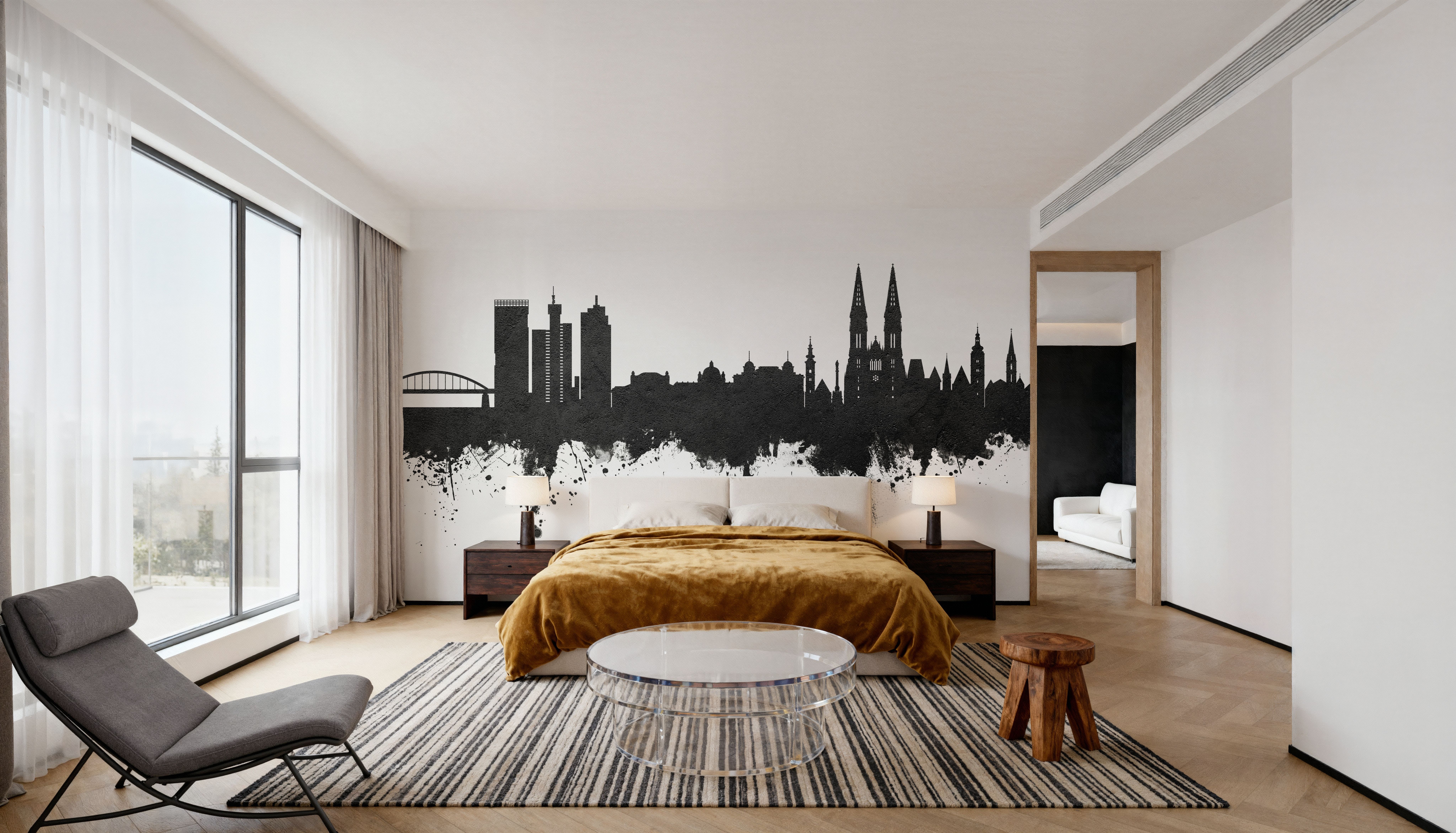 Zagreb Croatia Skyline Black & White