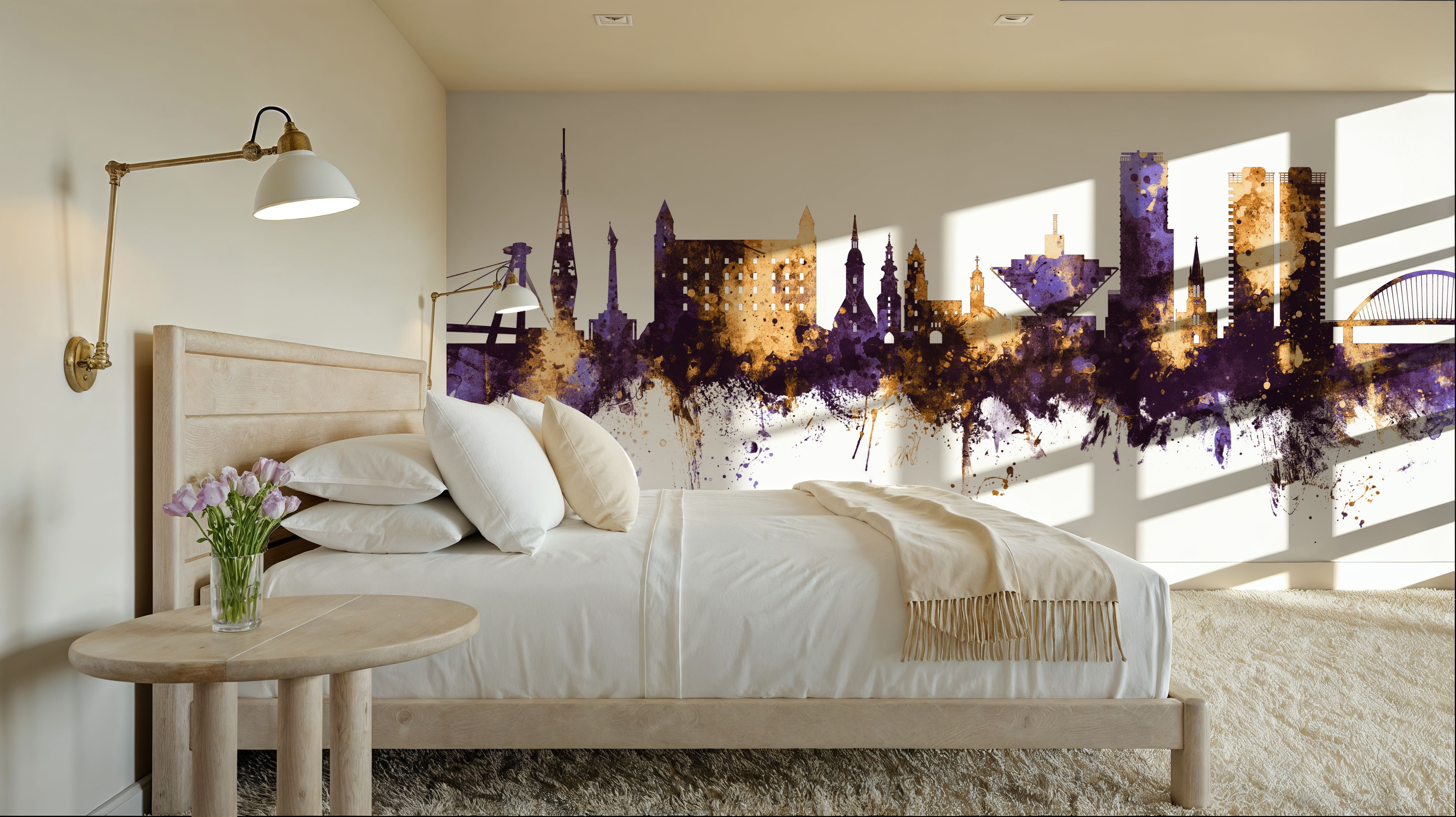 Bratislava Slovakia Skyline Purple & Gold