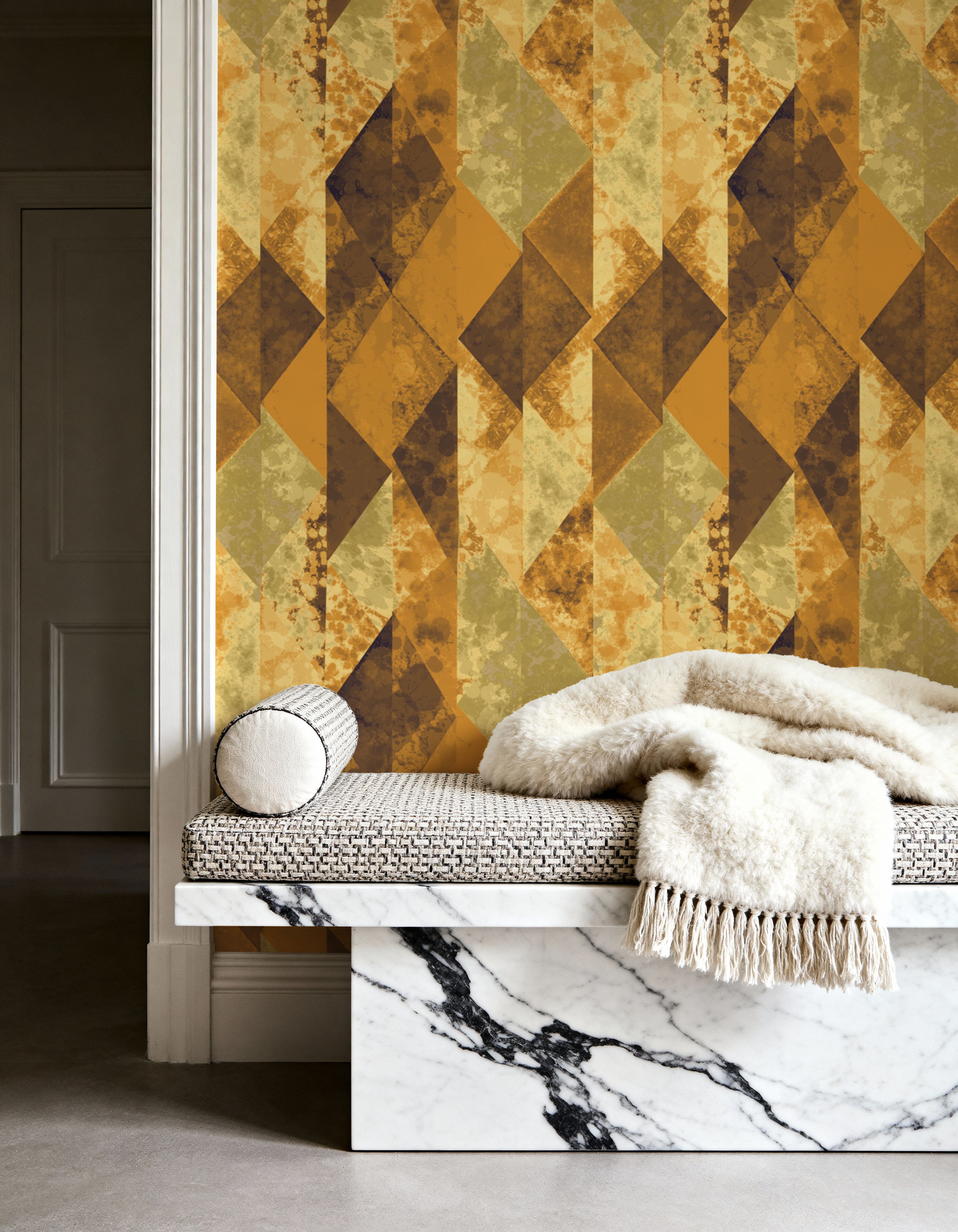 Harlequin Prism, Amber, Wallpaper