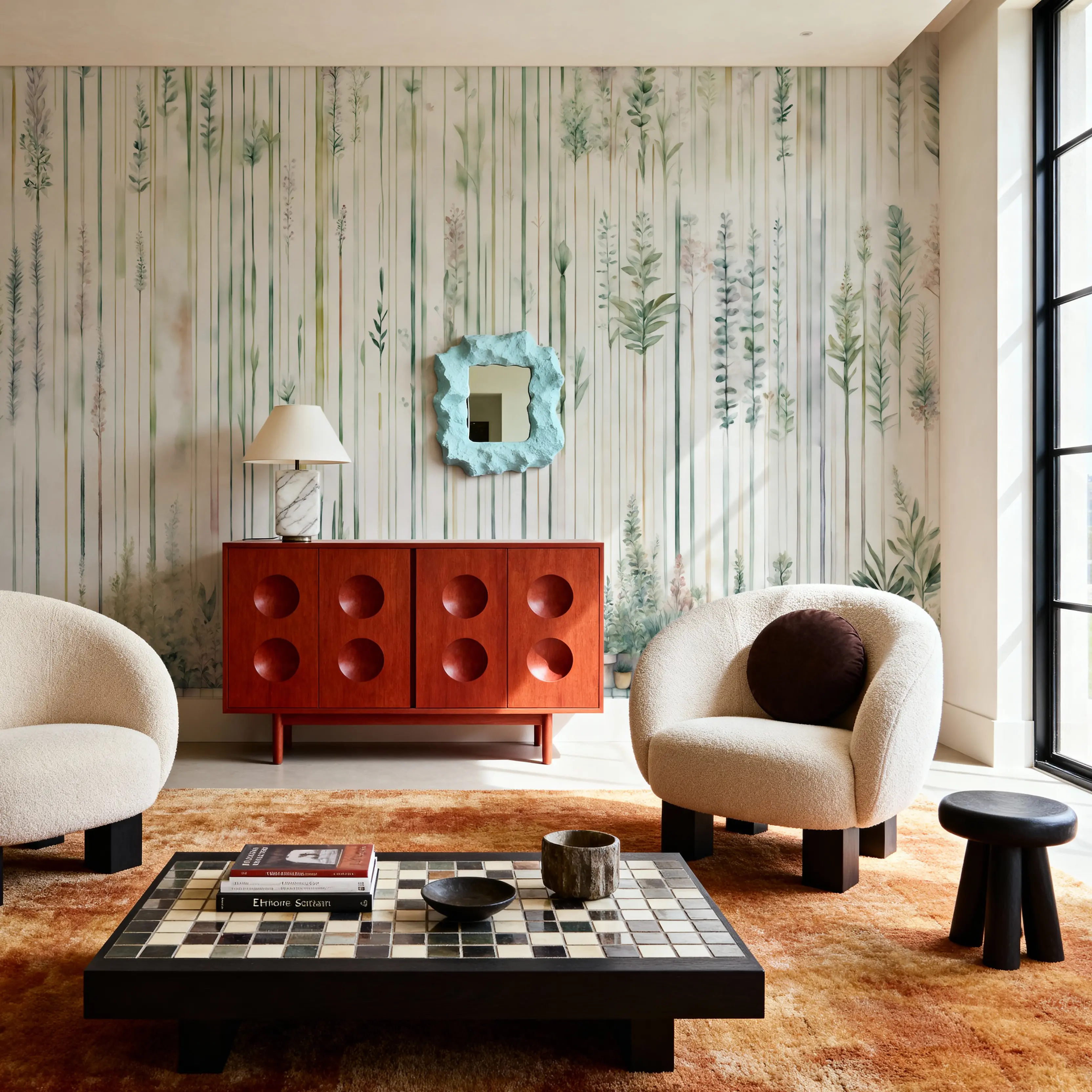 Wall Mural - Charming Garden Spring - Foliage Nature mural wallpaper - Green - Dining Room - Wallism UK - Peel & Stick or Paste-the-Wall
