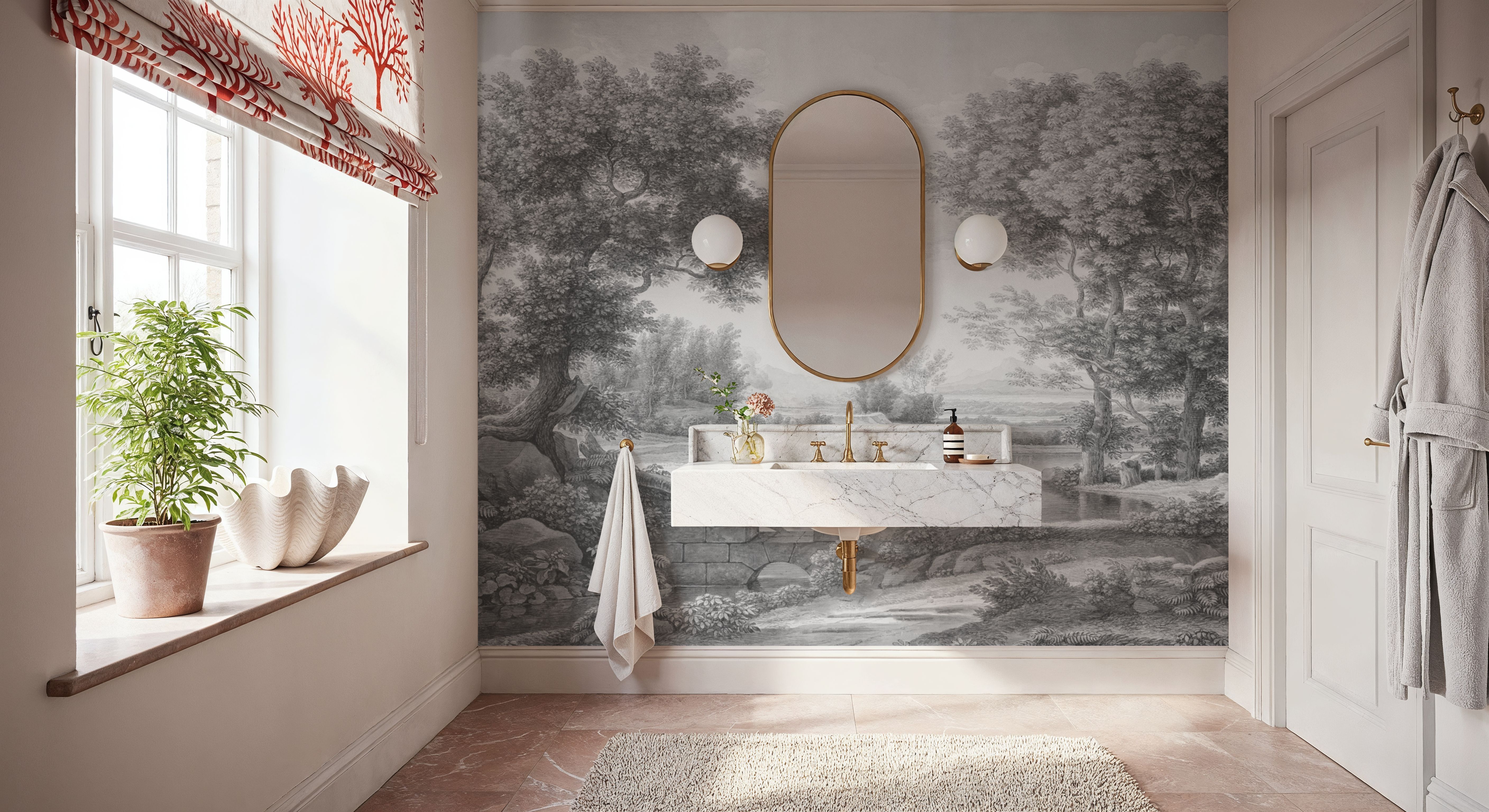 Riverbank Oak Landscape, Pewter