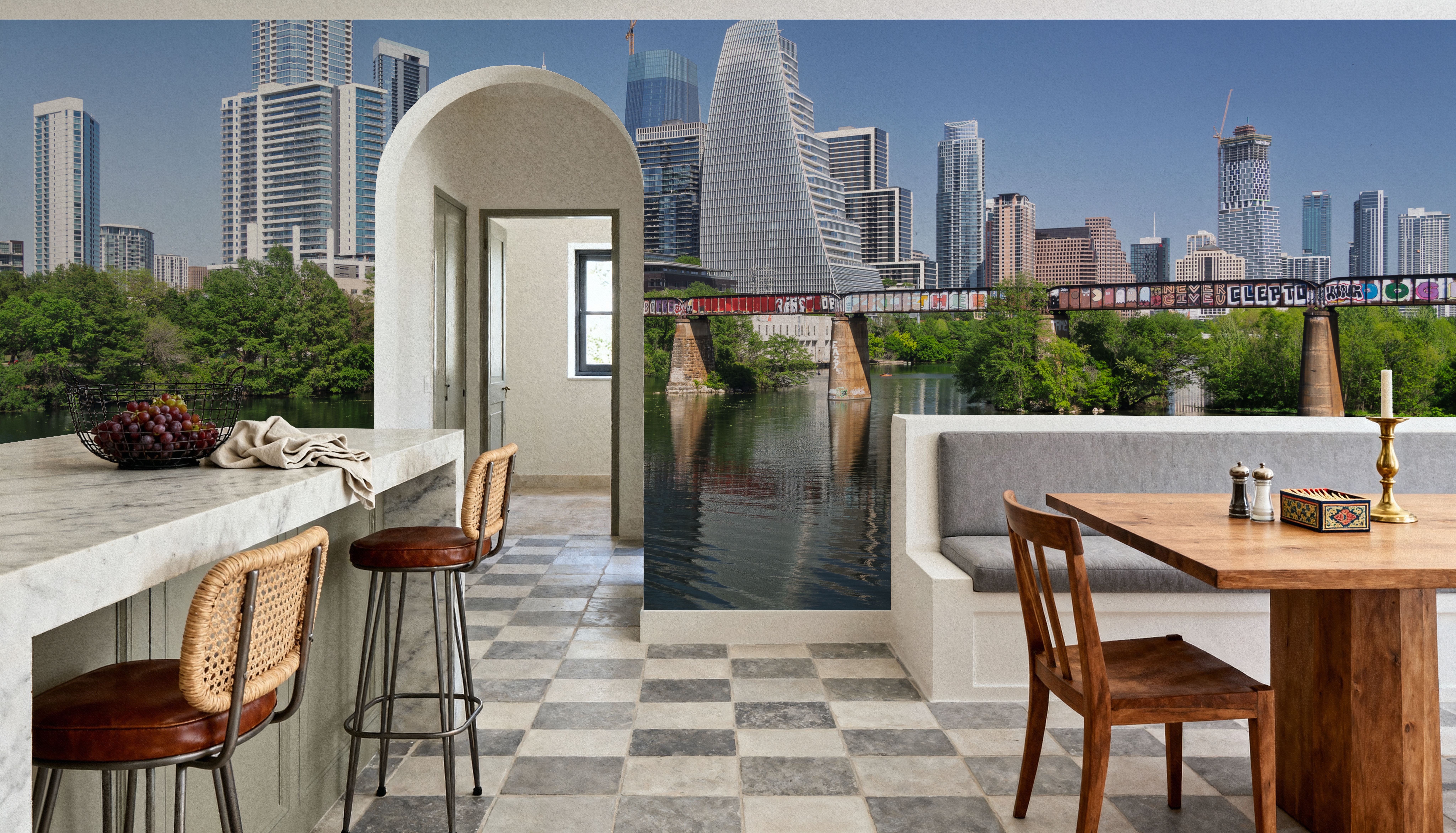 Riverside Reflections, Wallpaper