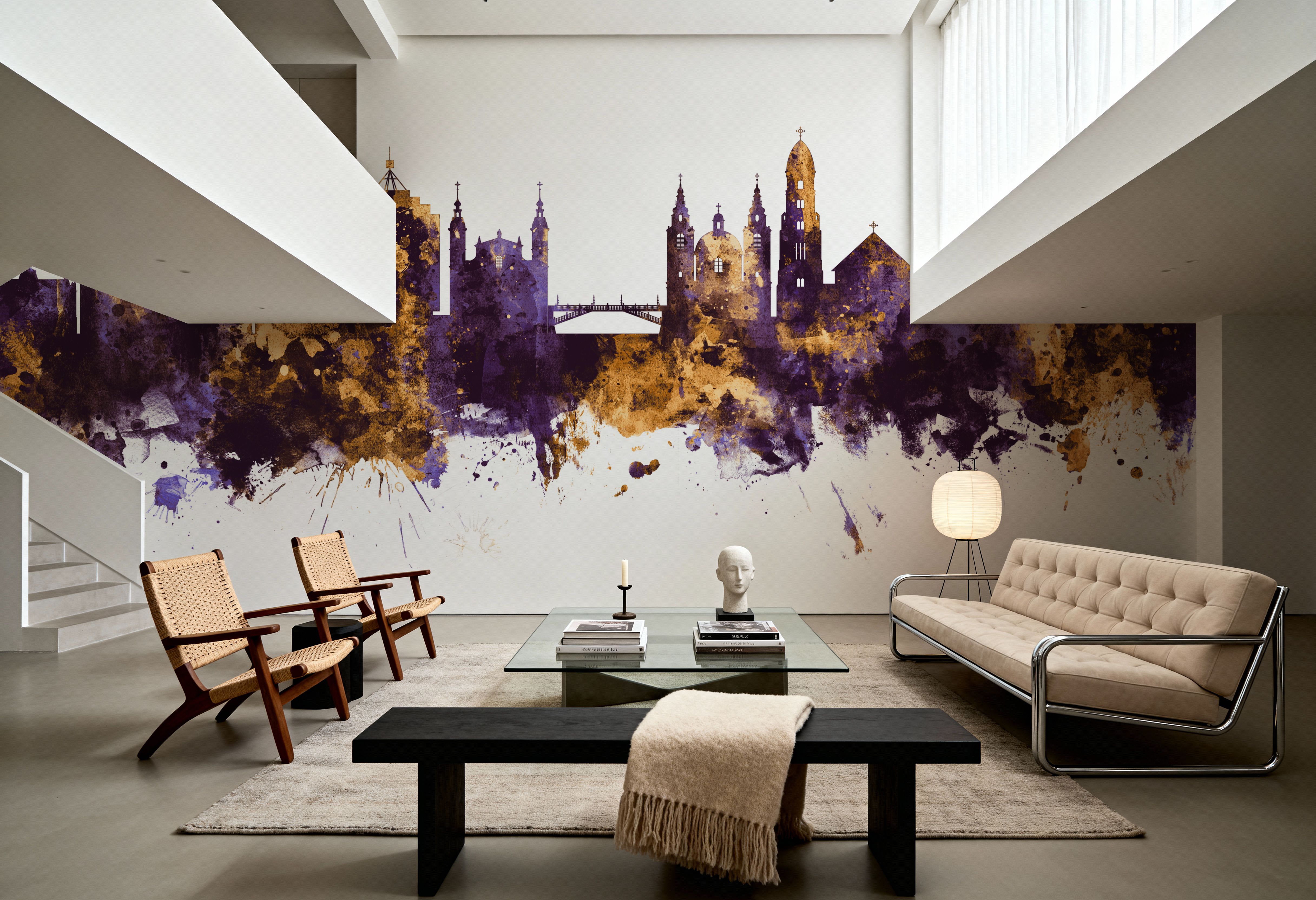 Ljubljana Slovenia Skyline Purpl & Gold