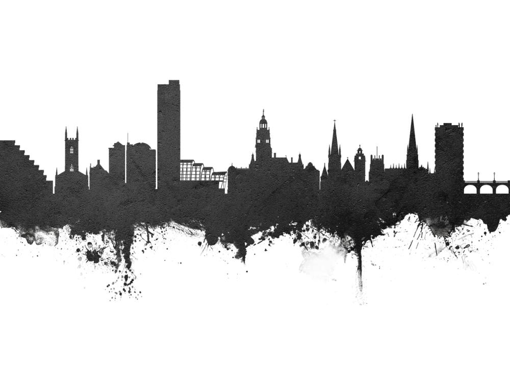Sheffield England Skyline Black & White