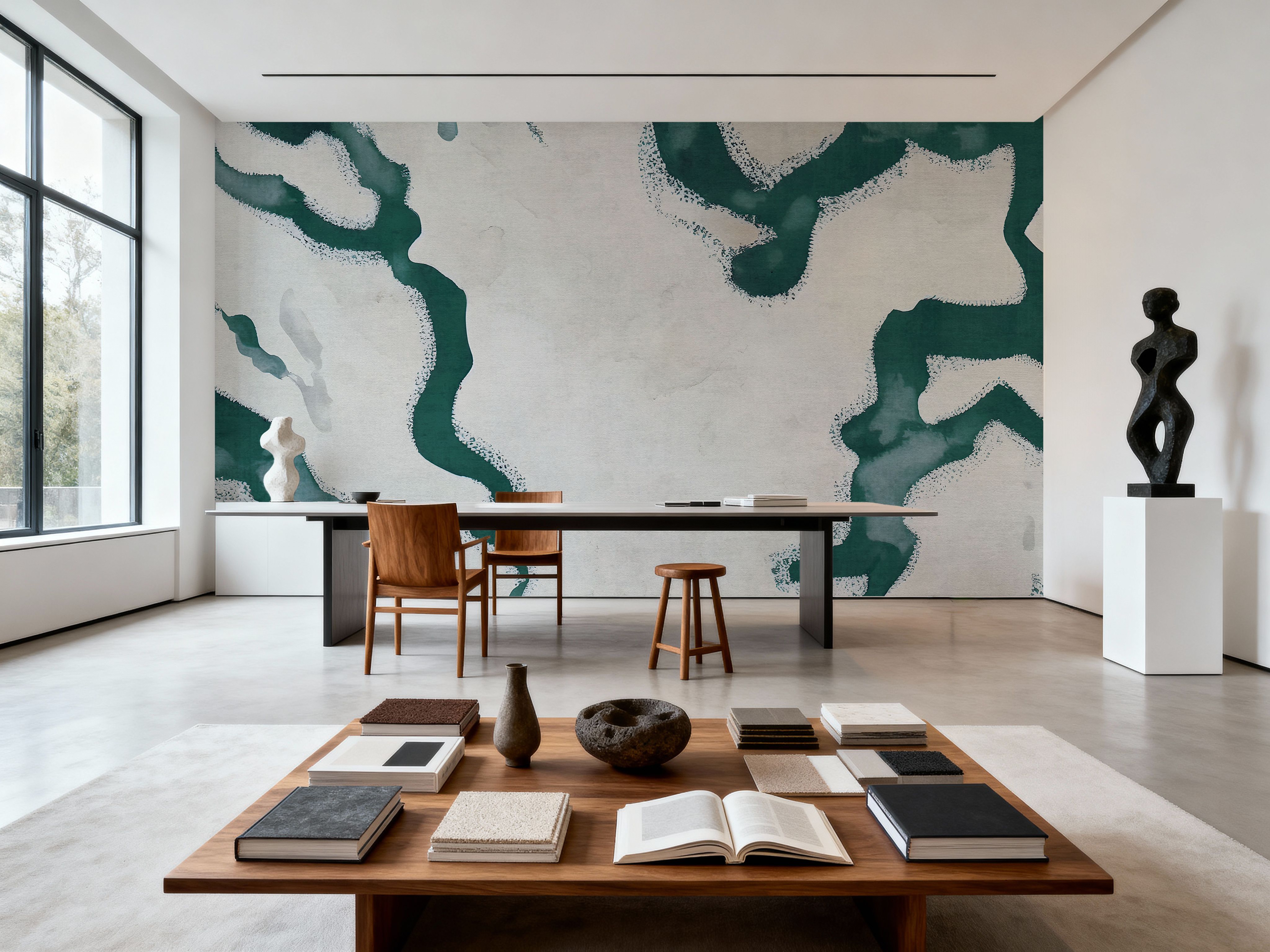 Abstract River Marks, Fresh Green