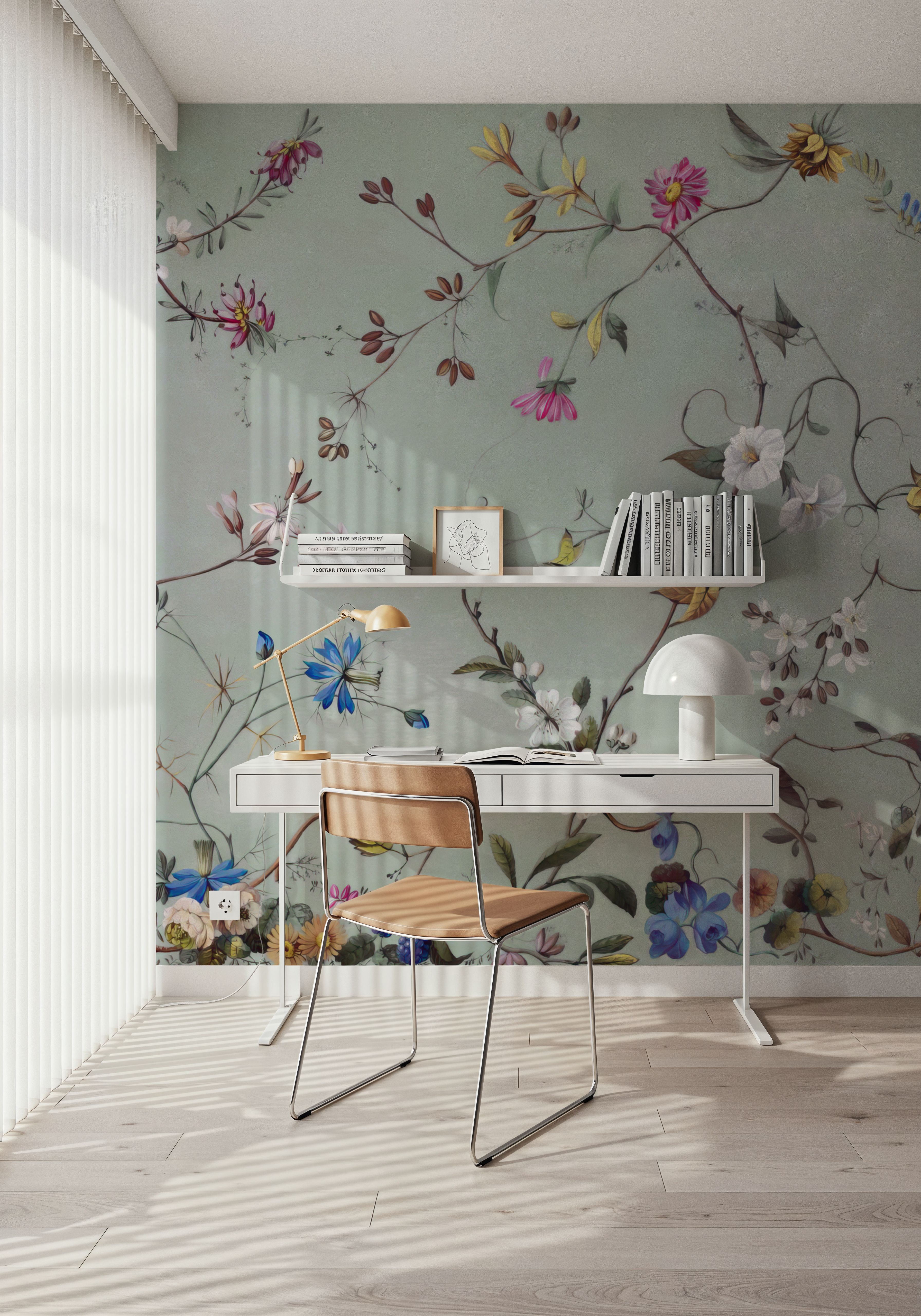 Floral Heaven, Vibrant on Sage