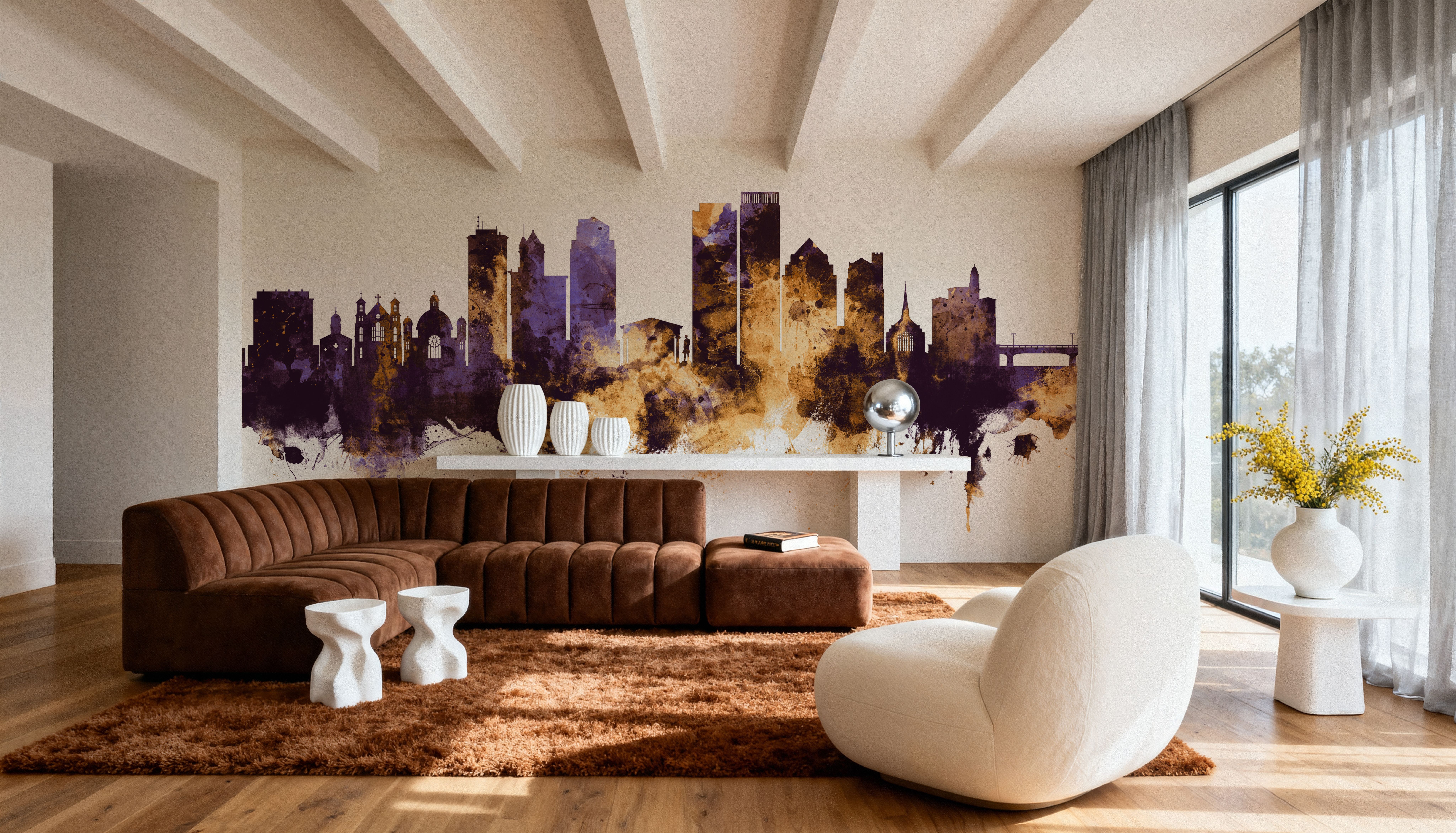 Dayton Ohio skyline Purple & Gold