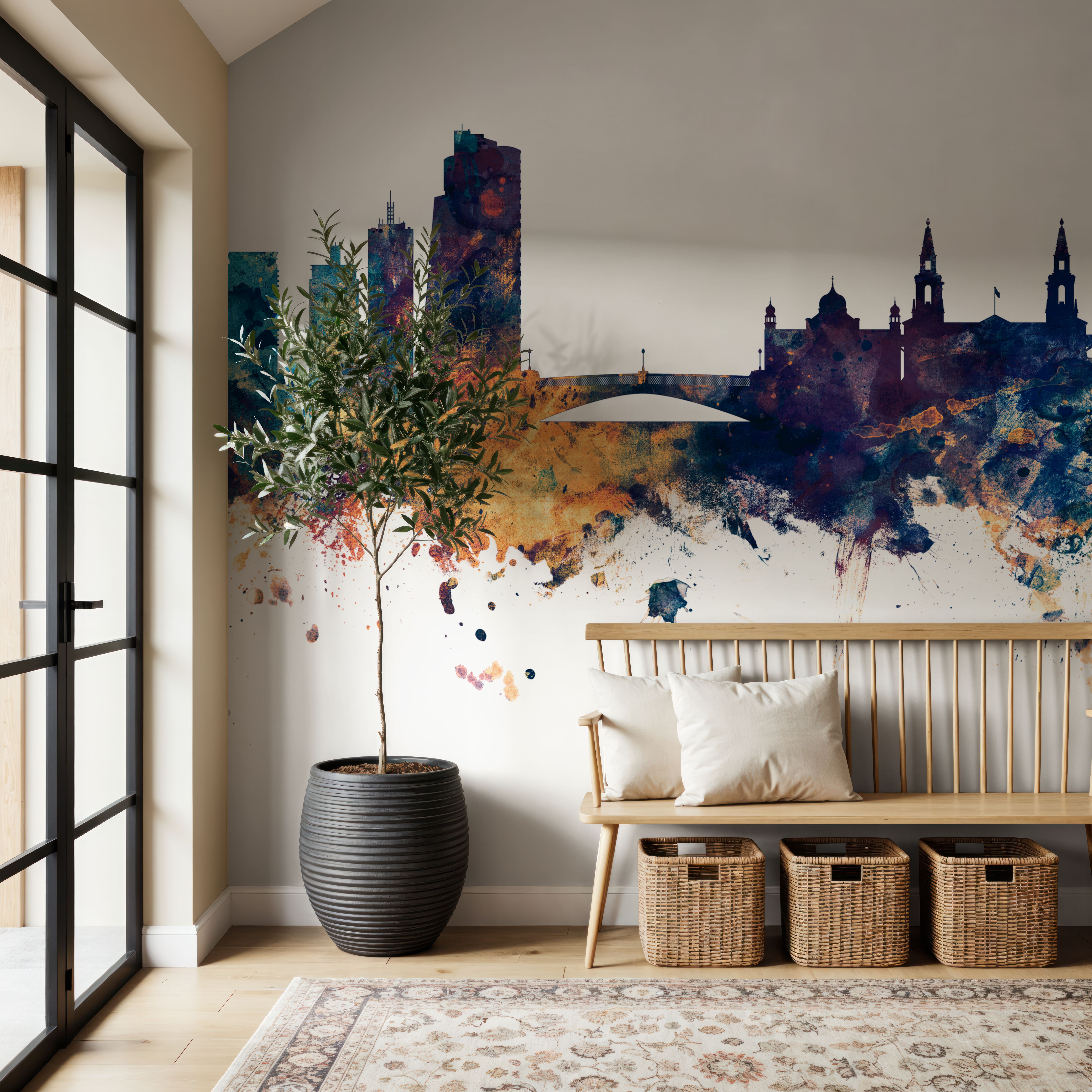 Leeds England Skyline Blue & Bronze