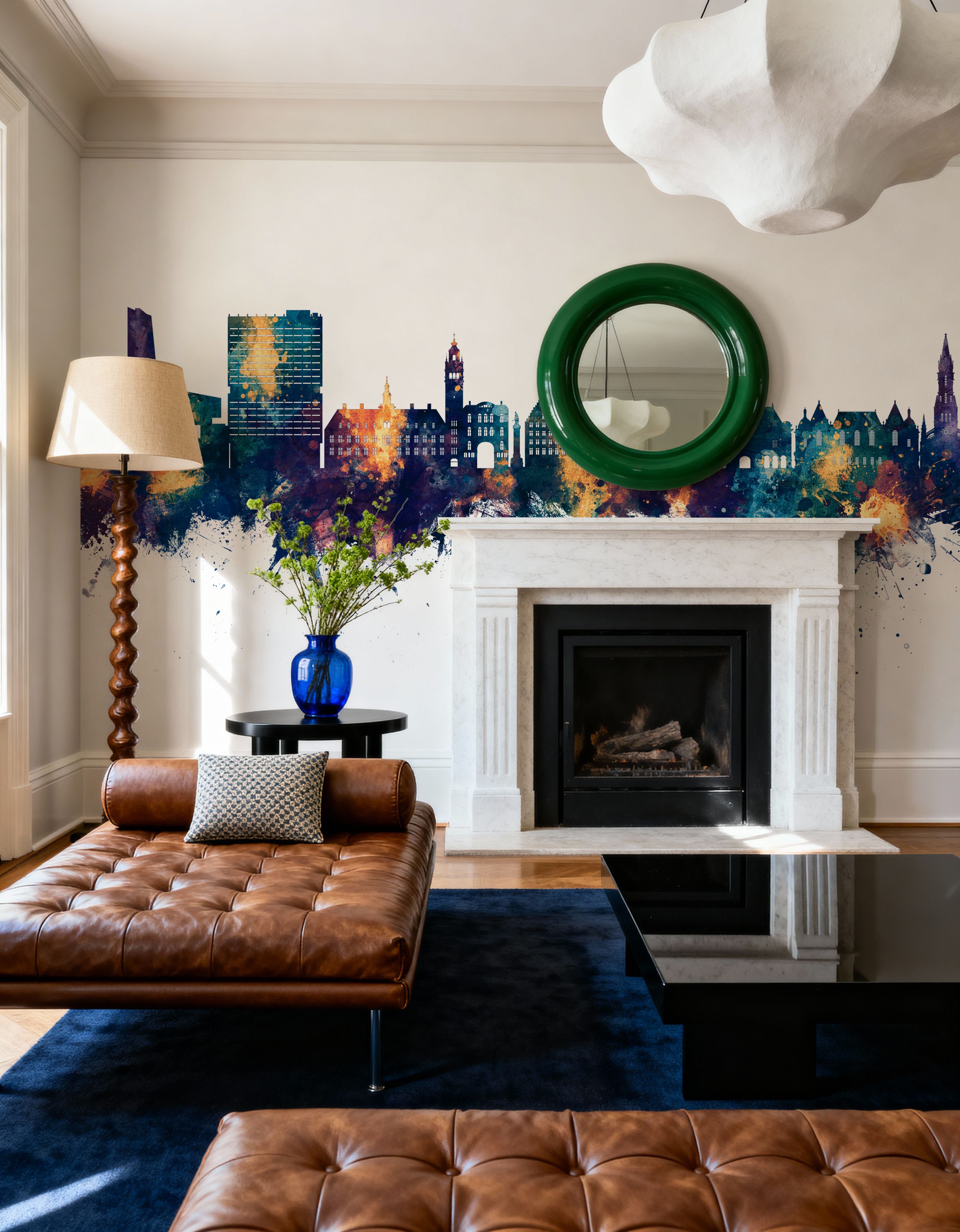 Lille France Skyline Blue & Bronze