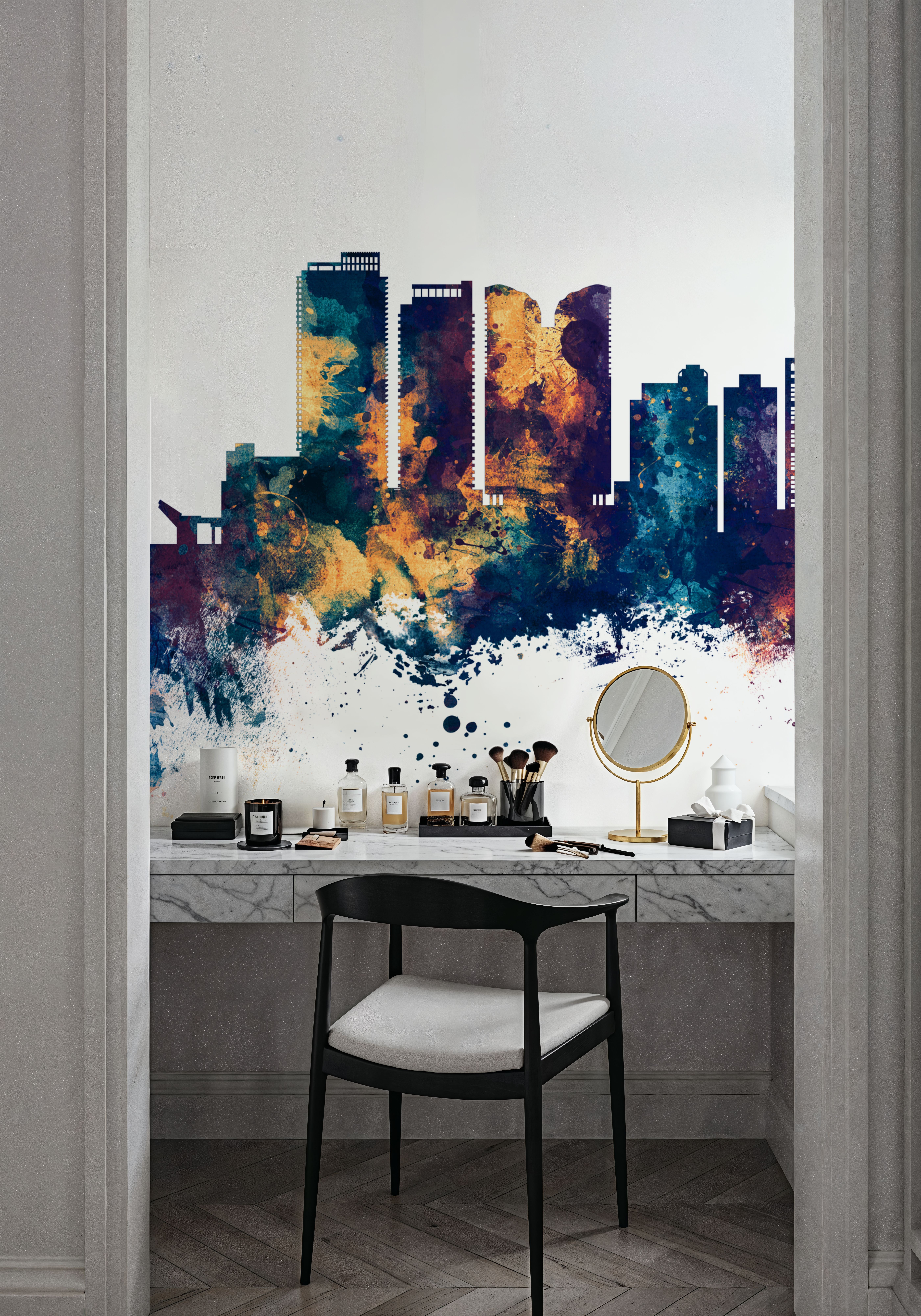 Fort Lauderdale Florida Skyline Blue & Bronze