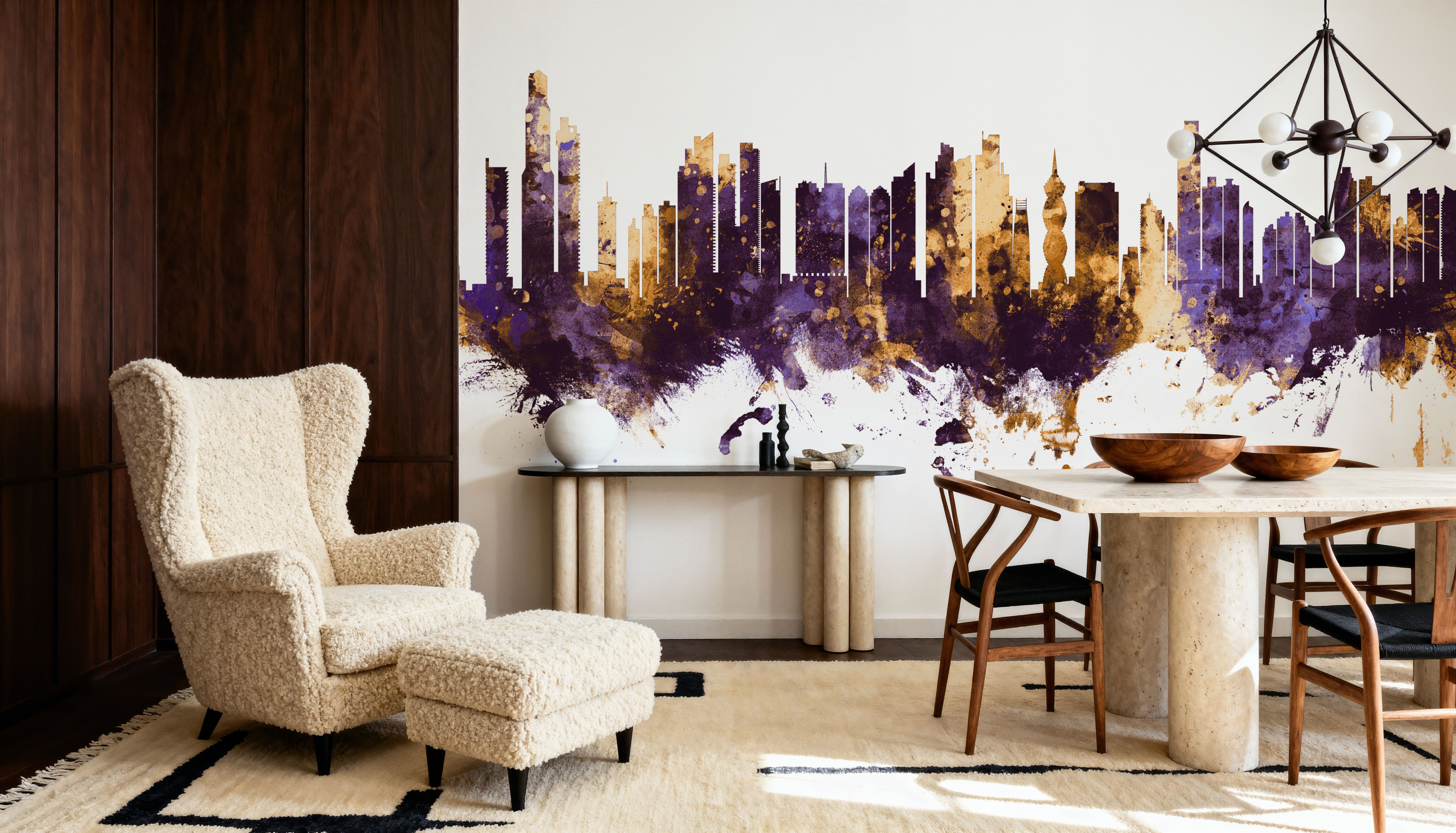 Panama City Skyline Purple & Gold