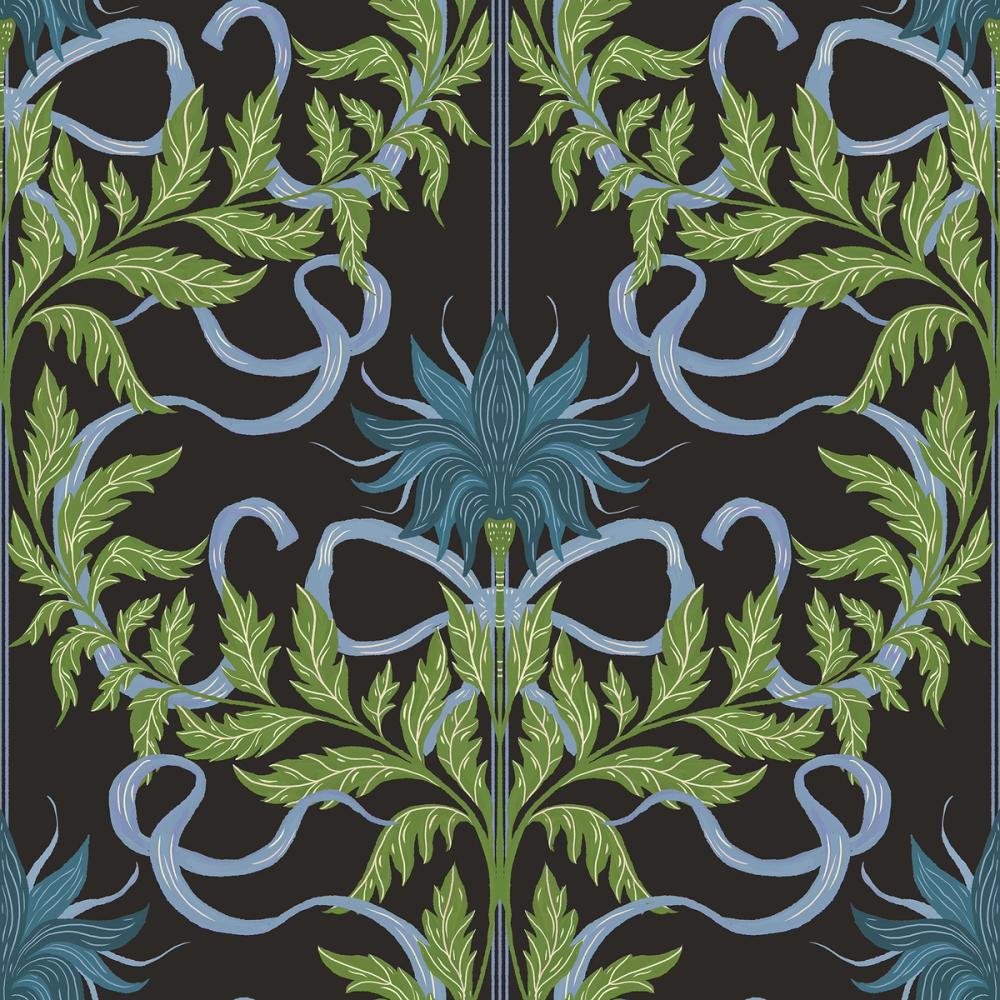 Floral Damask & Bows, Midnight