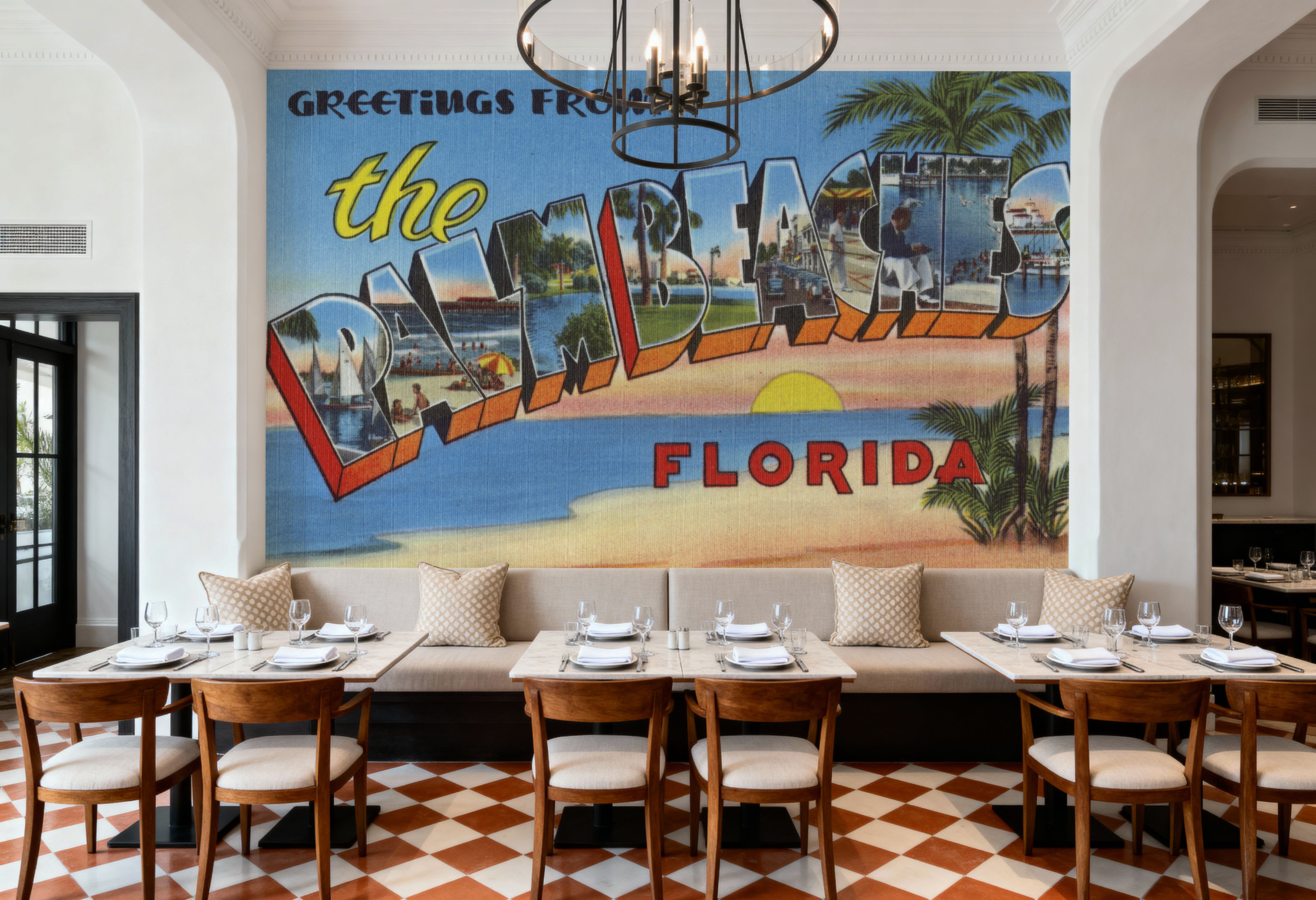 Greetings from Palm Beaches - Screenprint Postcard