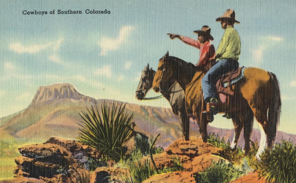 Greetings from Colorado Cowboys - Screenprint Postcard
