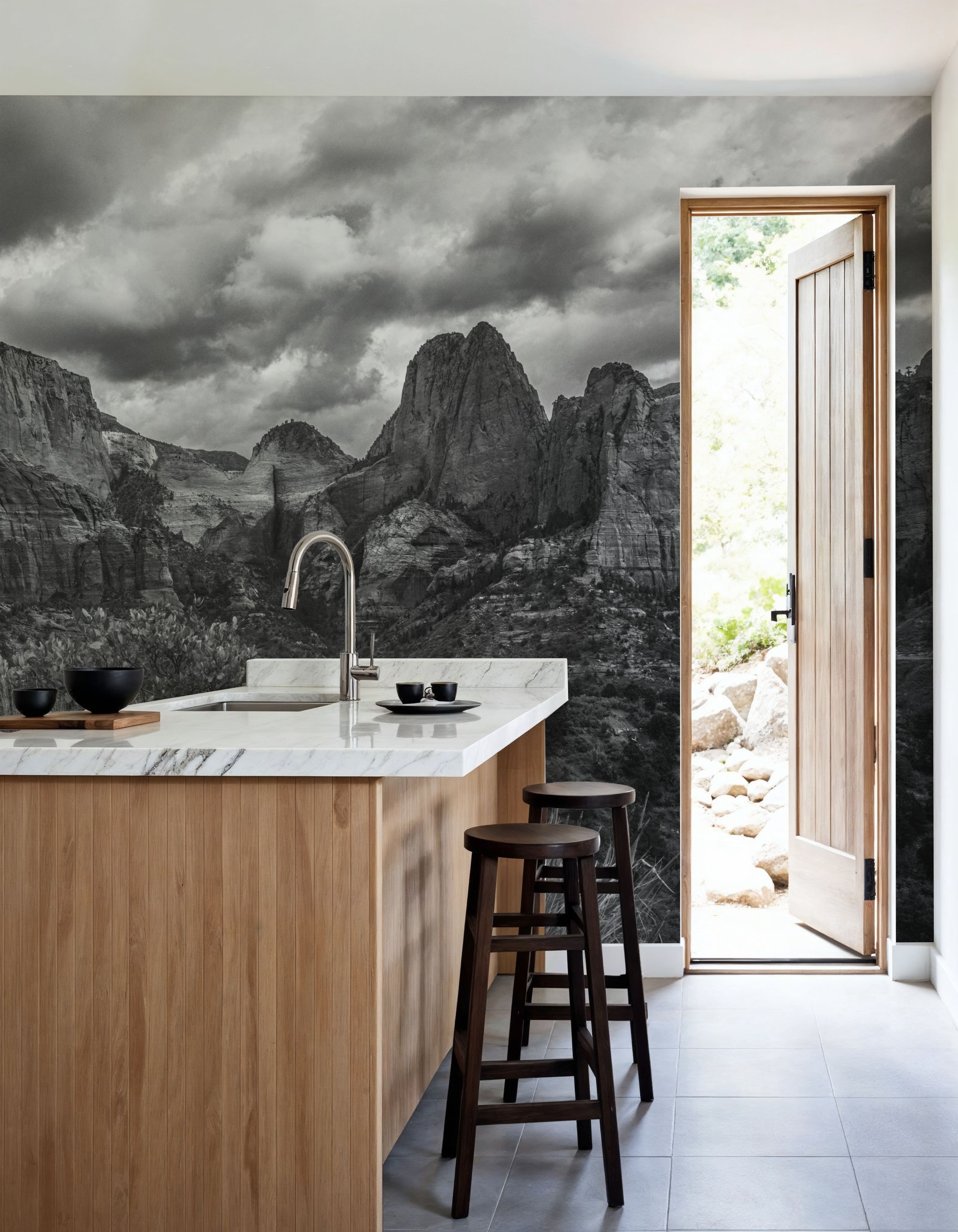 Zion National Park Storms BW