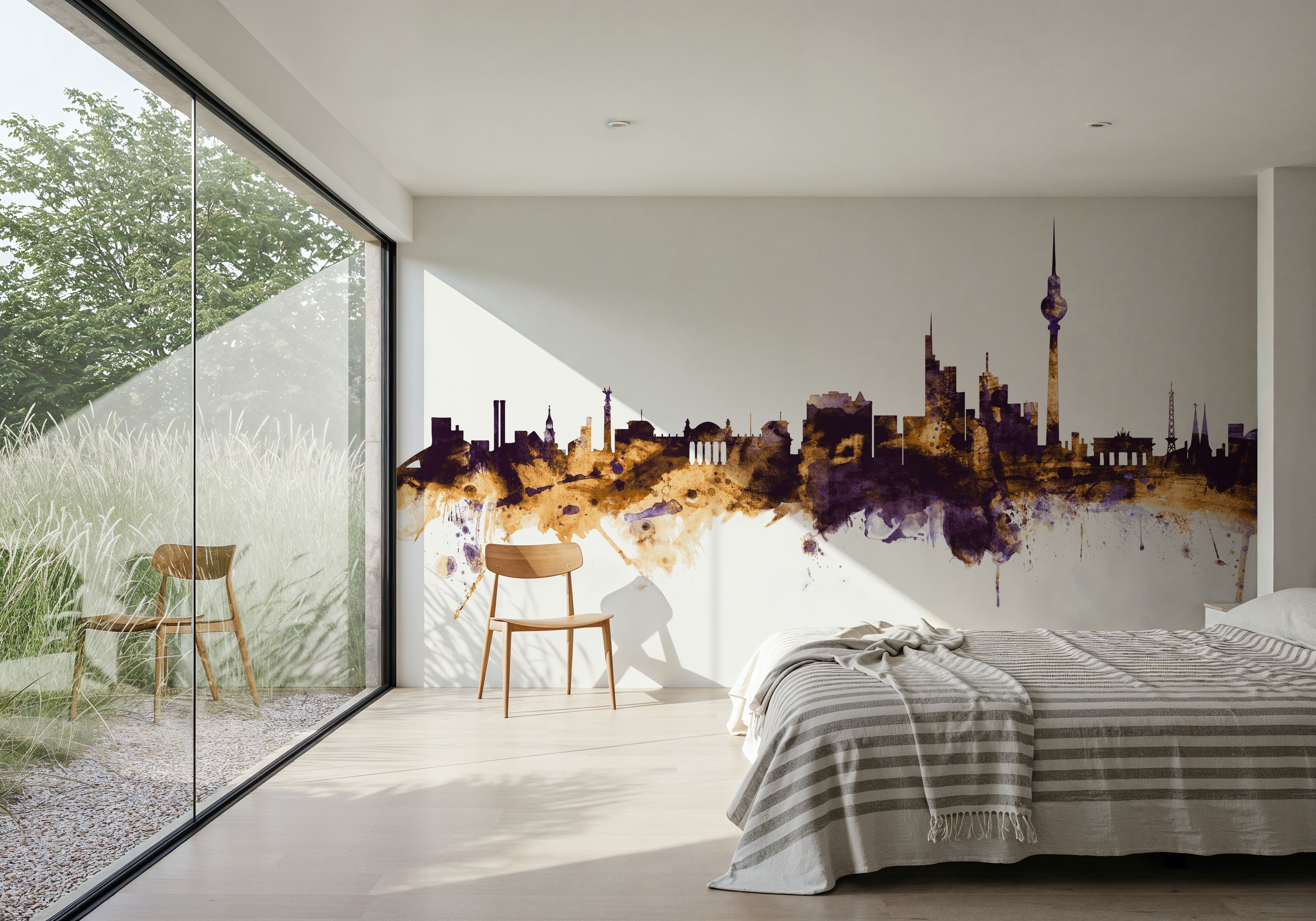 Berlin Skyline Purple & Gold