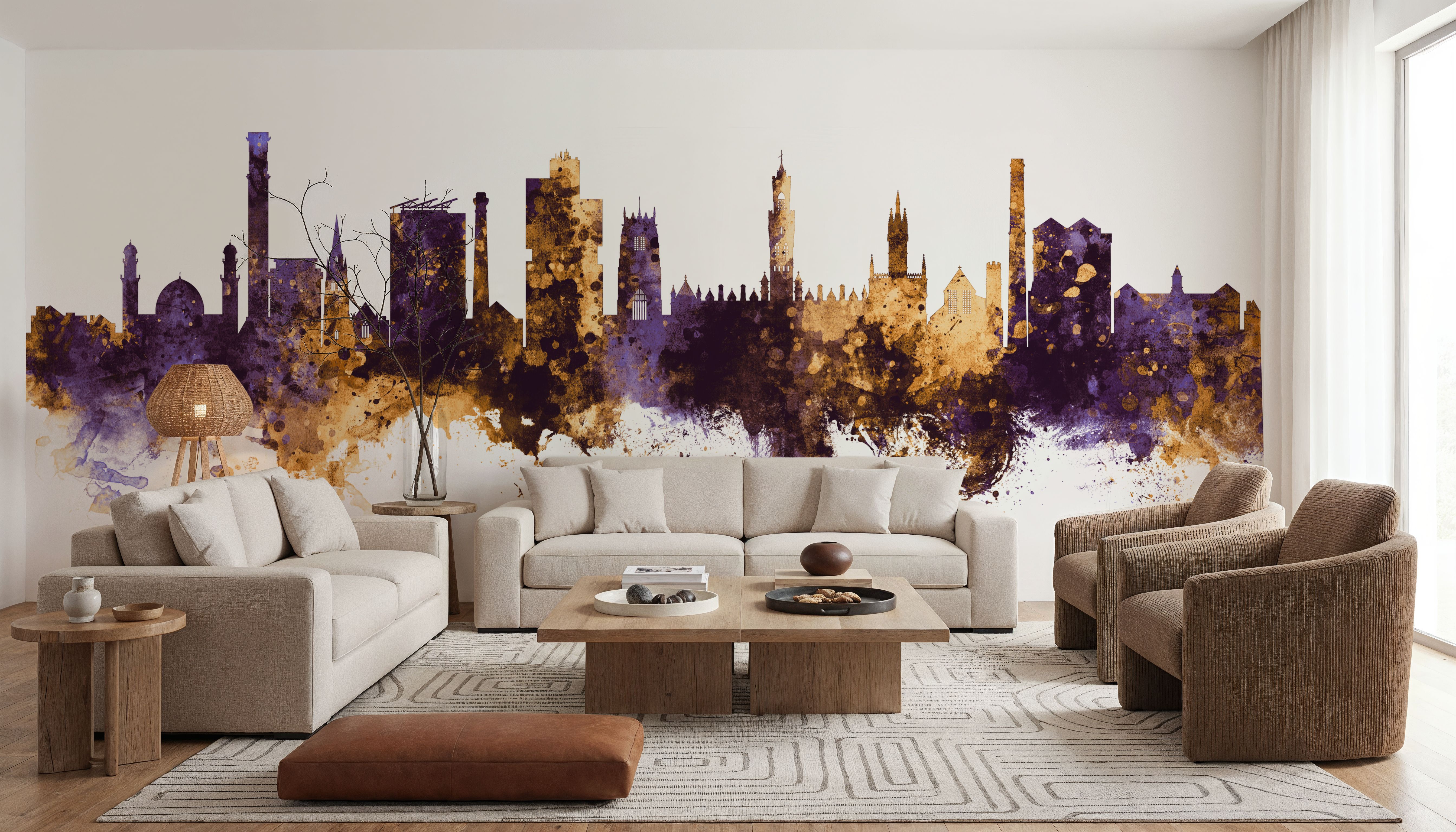 Bradford England Skyline Purple & Gold