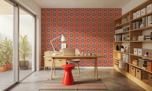 Geo Floral, Red