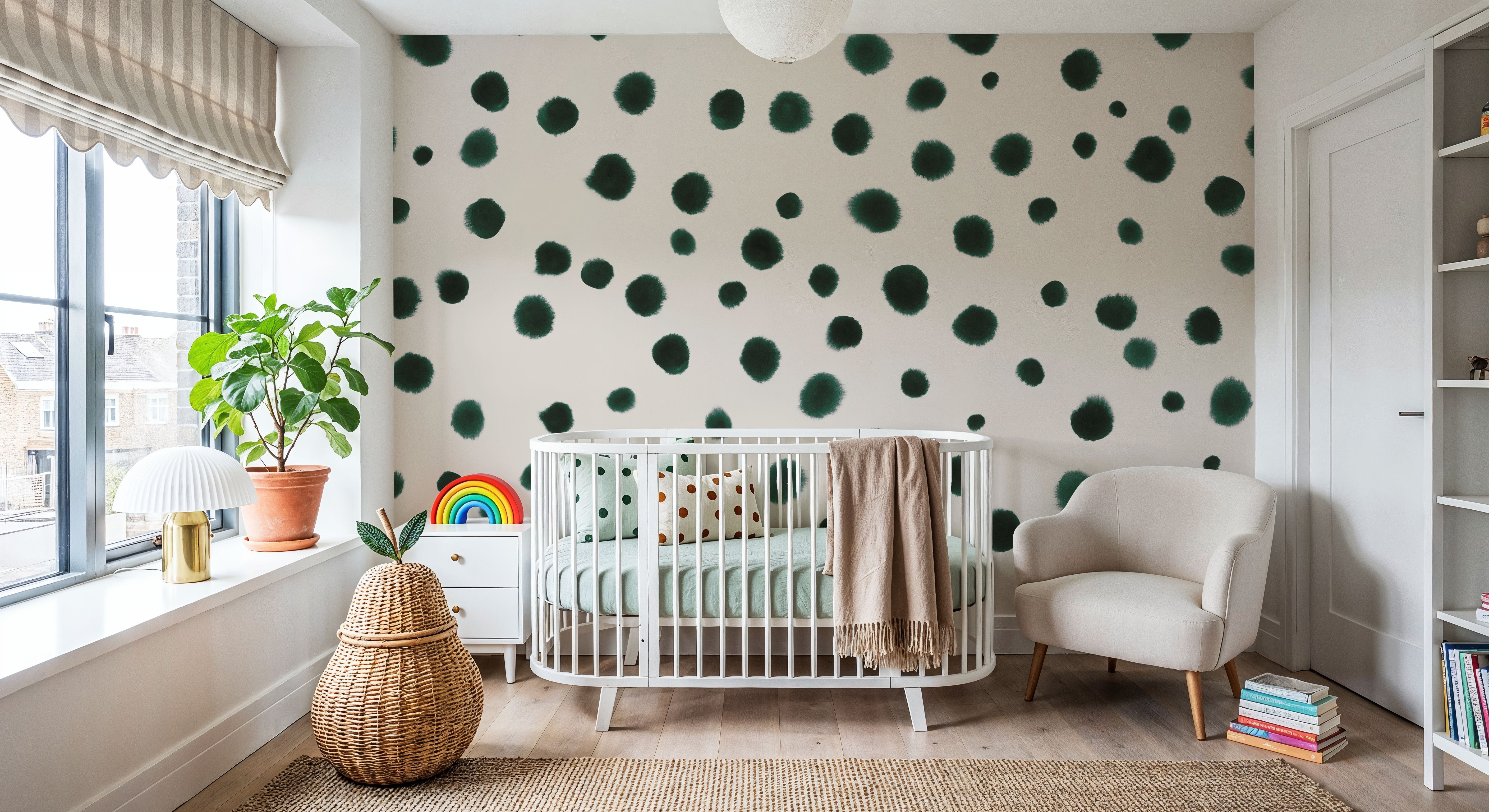 Dalmatian, Bottle Green, Behang