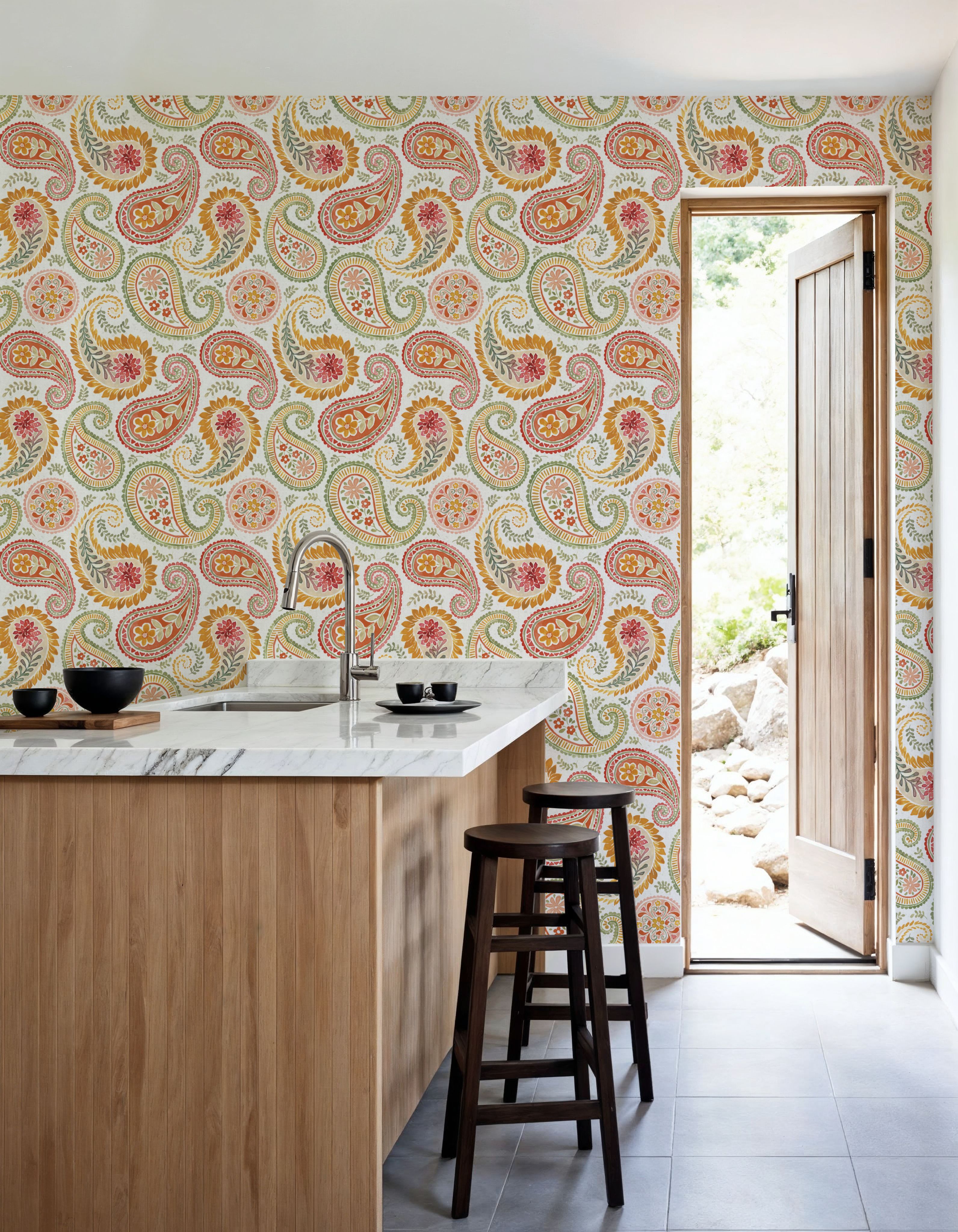 Harvest Paisley White