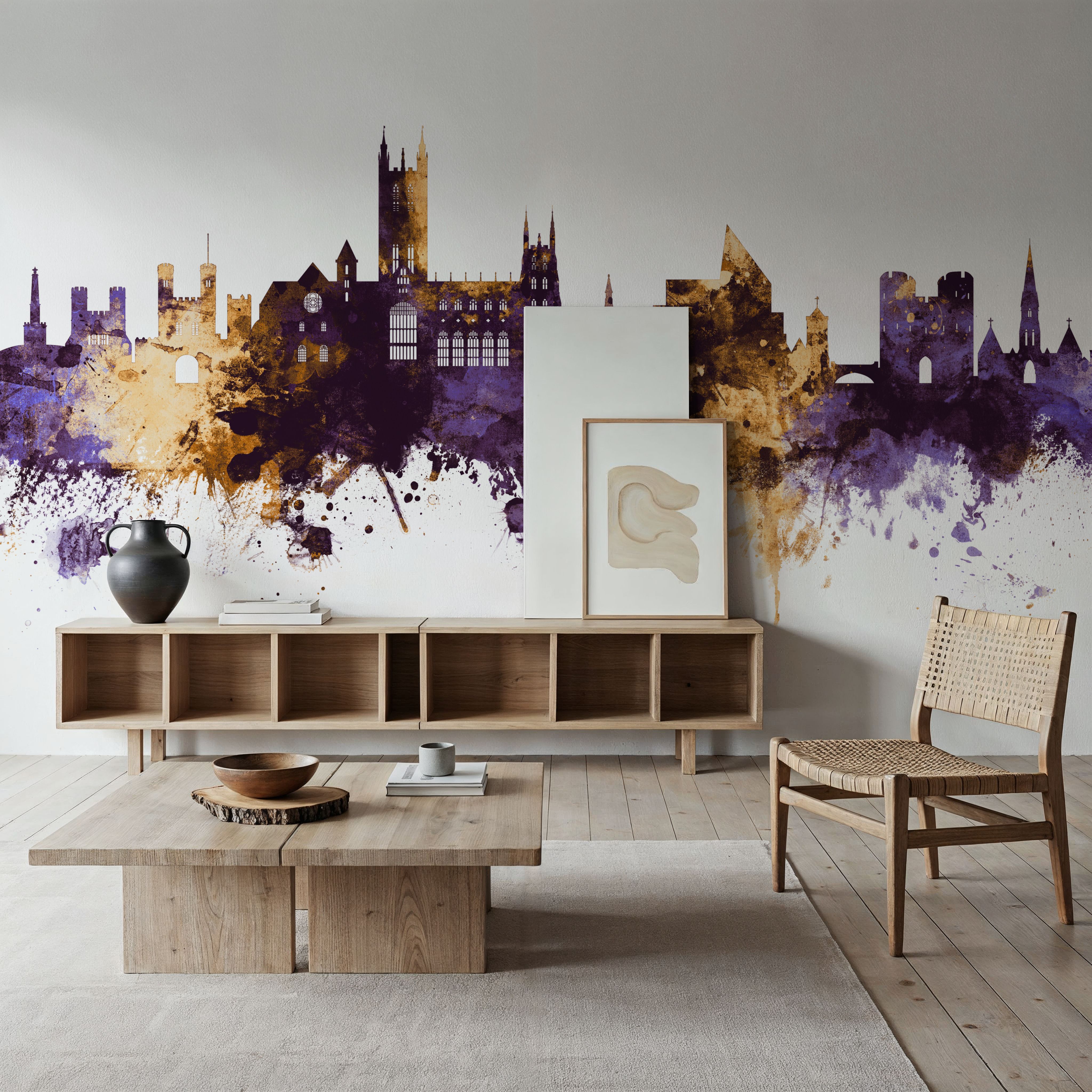 Canterbury England Skyline Purple & Gold