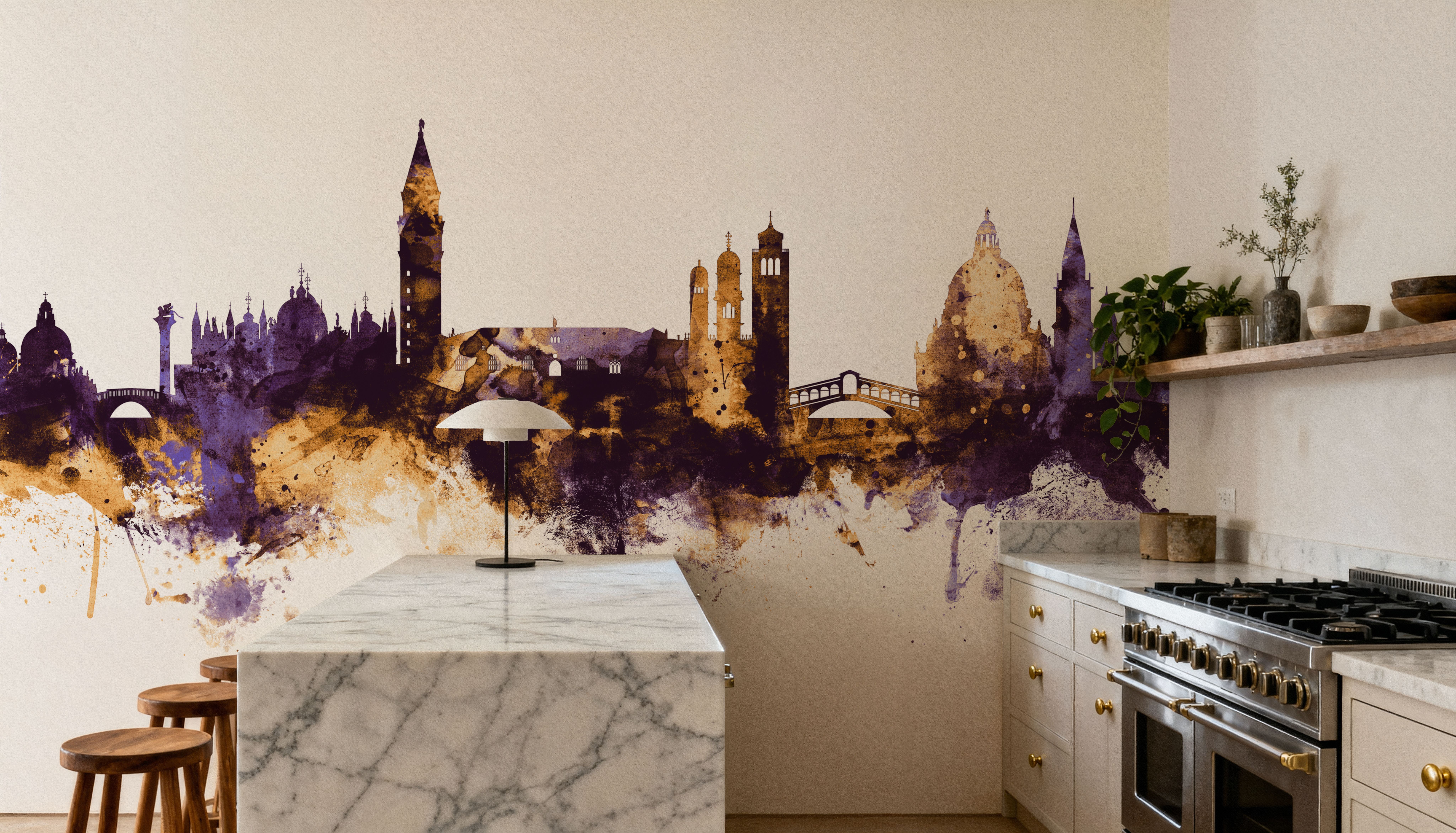 Venice Itay Skyline Purple & Gold