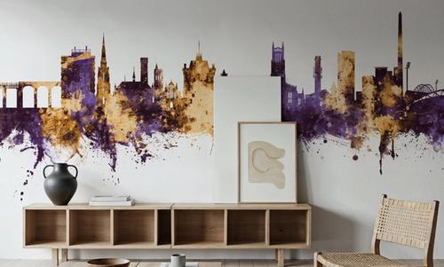 Huddersfield England Skyline Purple & Gold