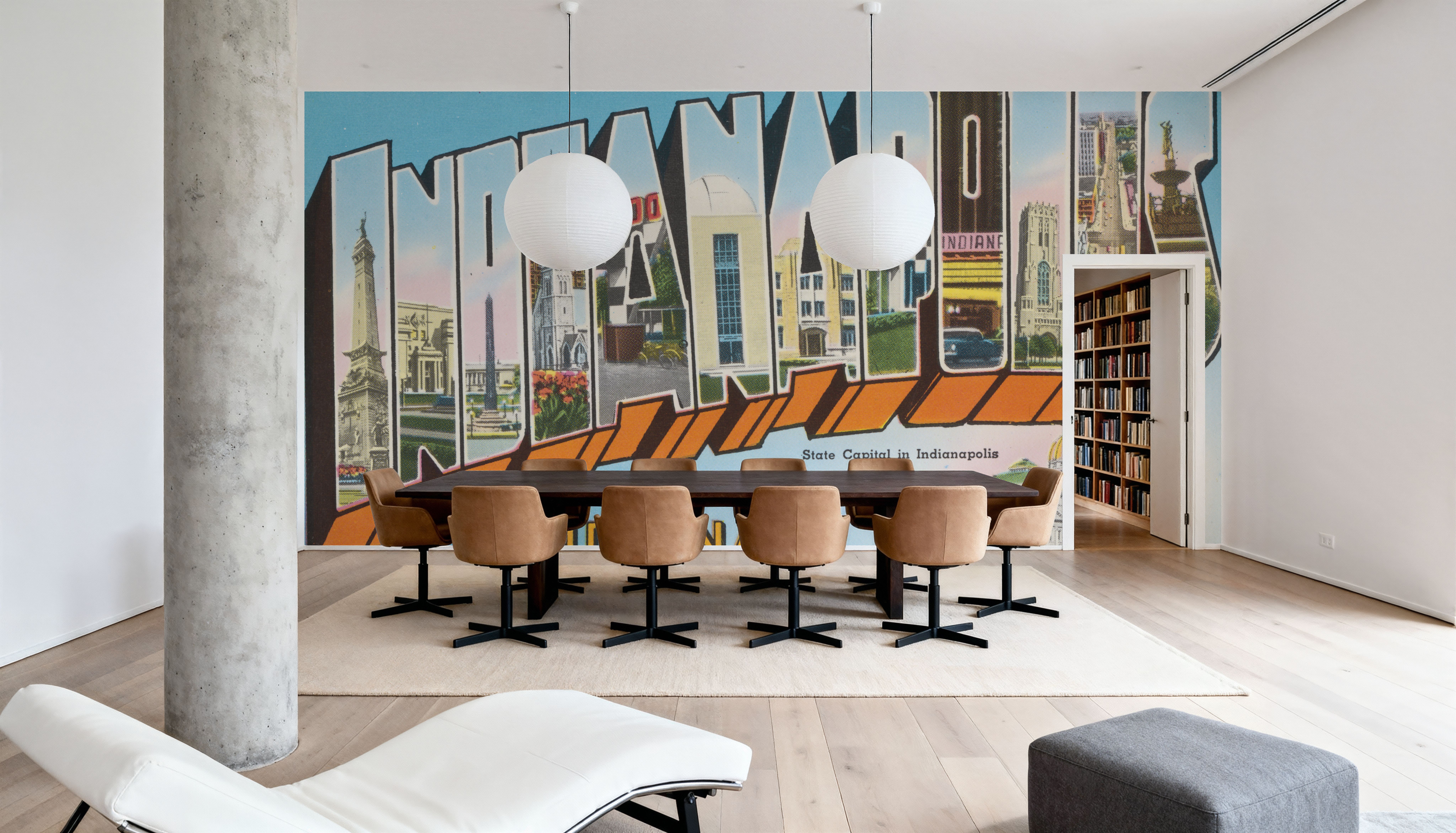 Greetings from Indianapolis - Screenprint Postcard, Wallpaper