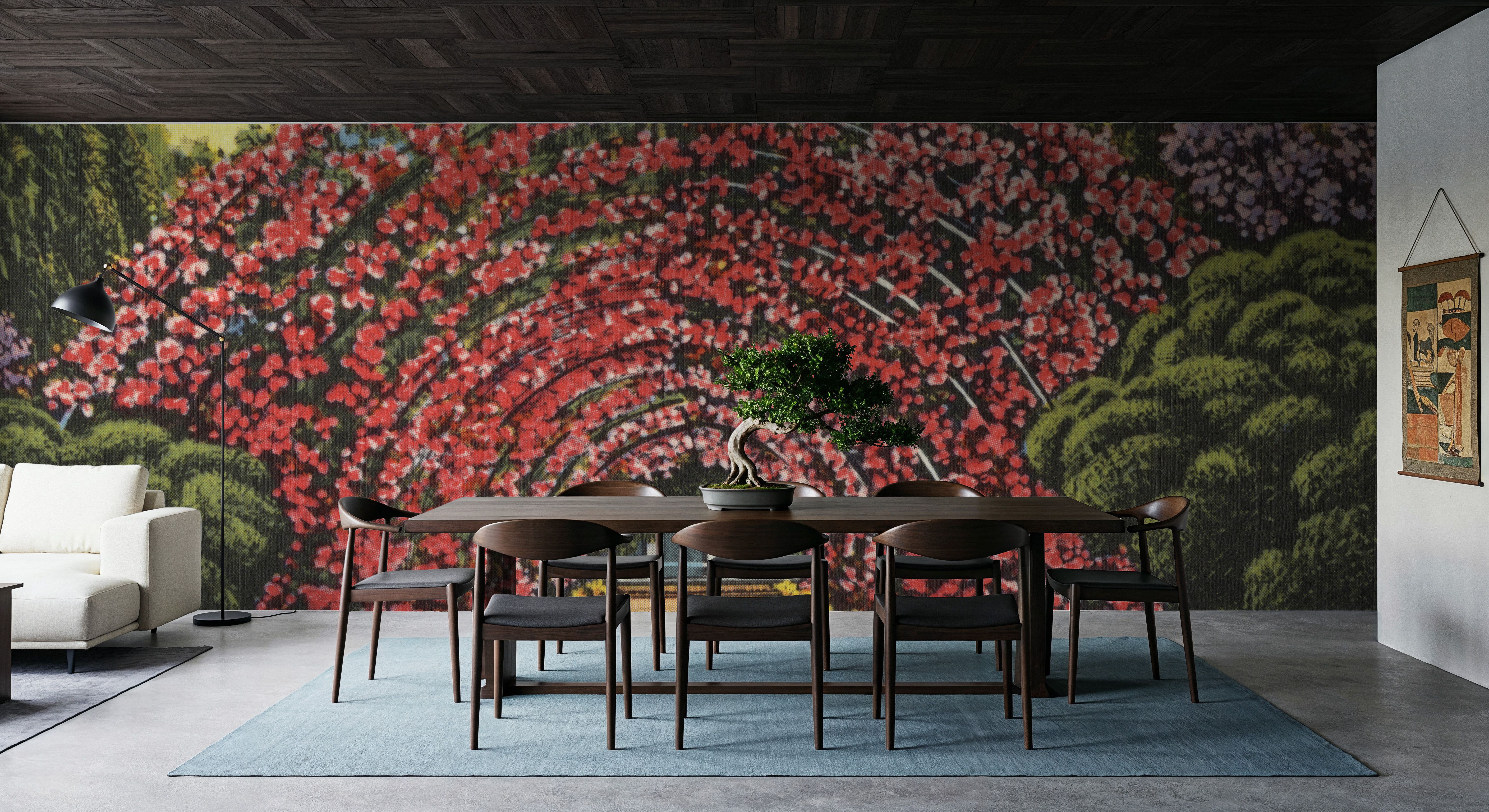 Rose Arbor - Screenprint Postcard, Wallpaper