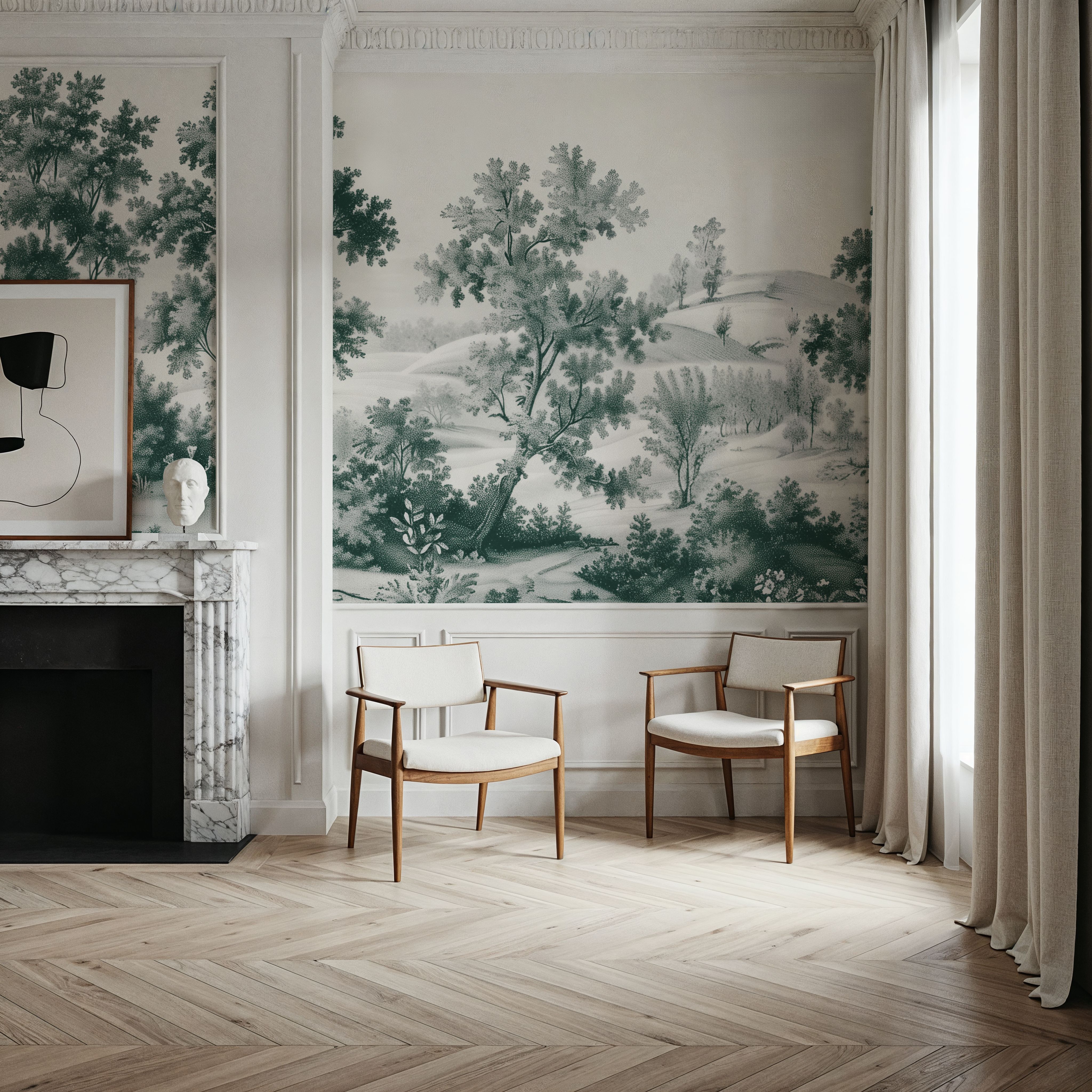 Pastoral Toile, Bottle Green