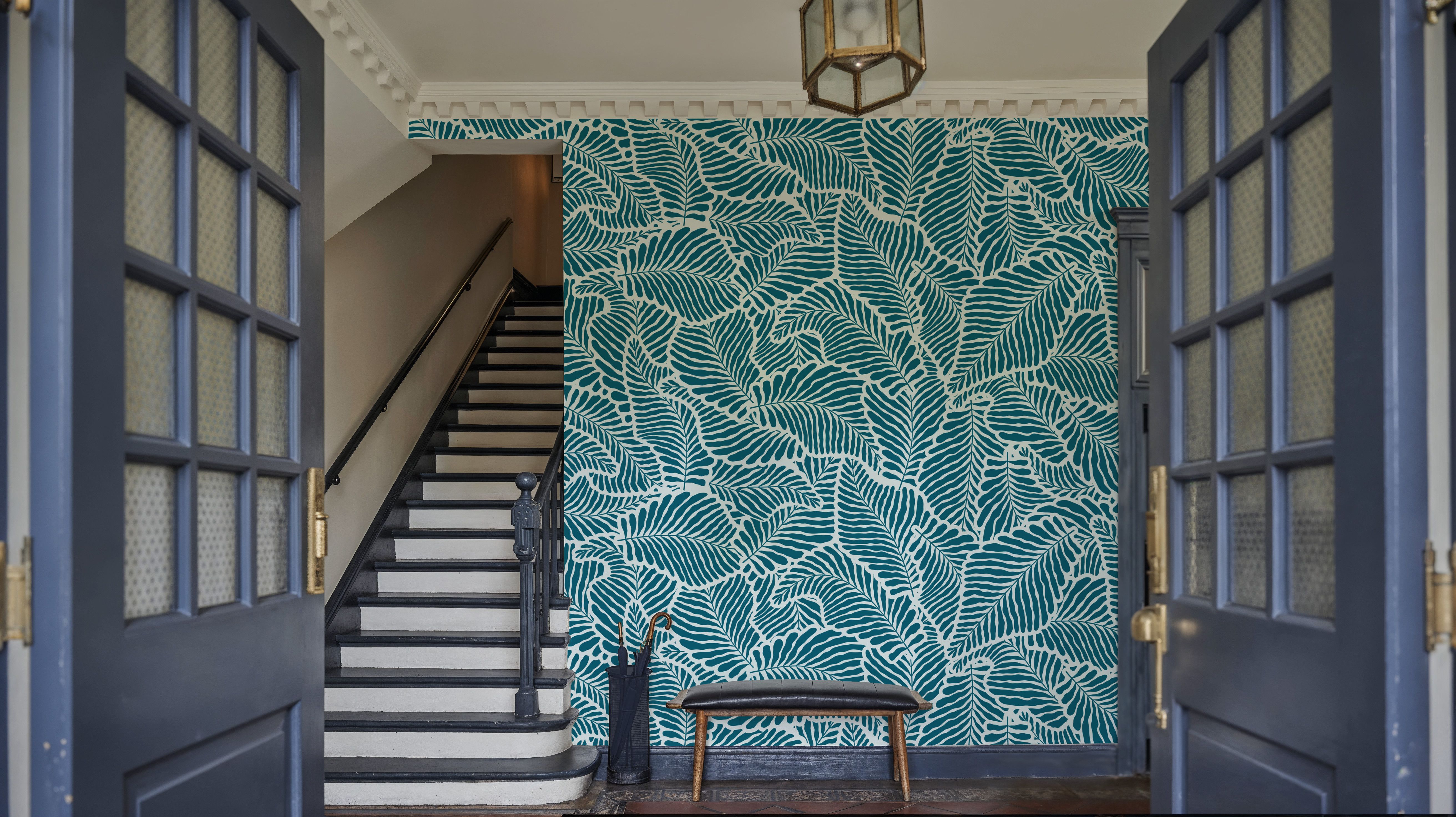 Fern Cut-Outs Pattern, Teal