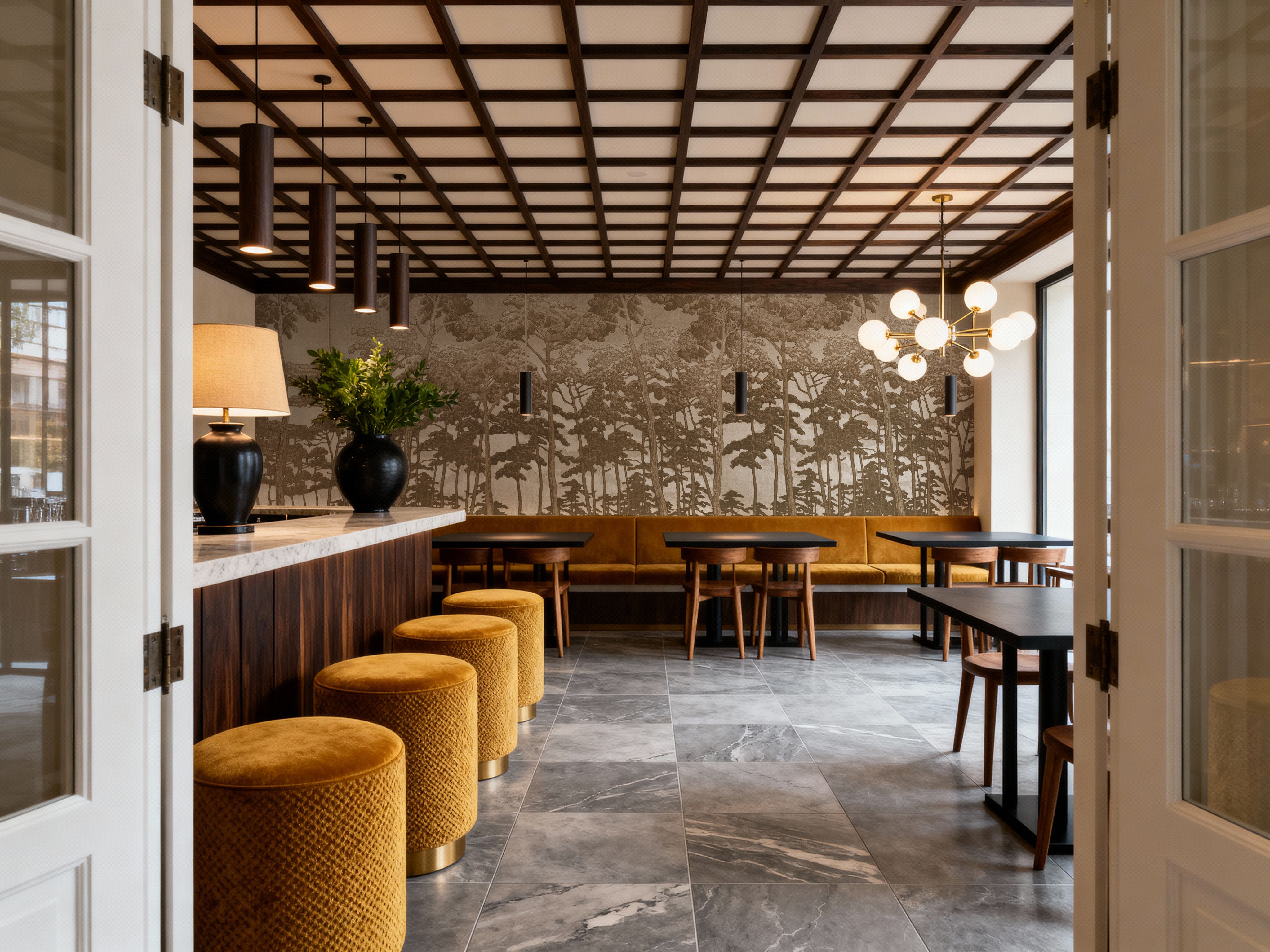 Tranquil Pinescape, Beige