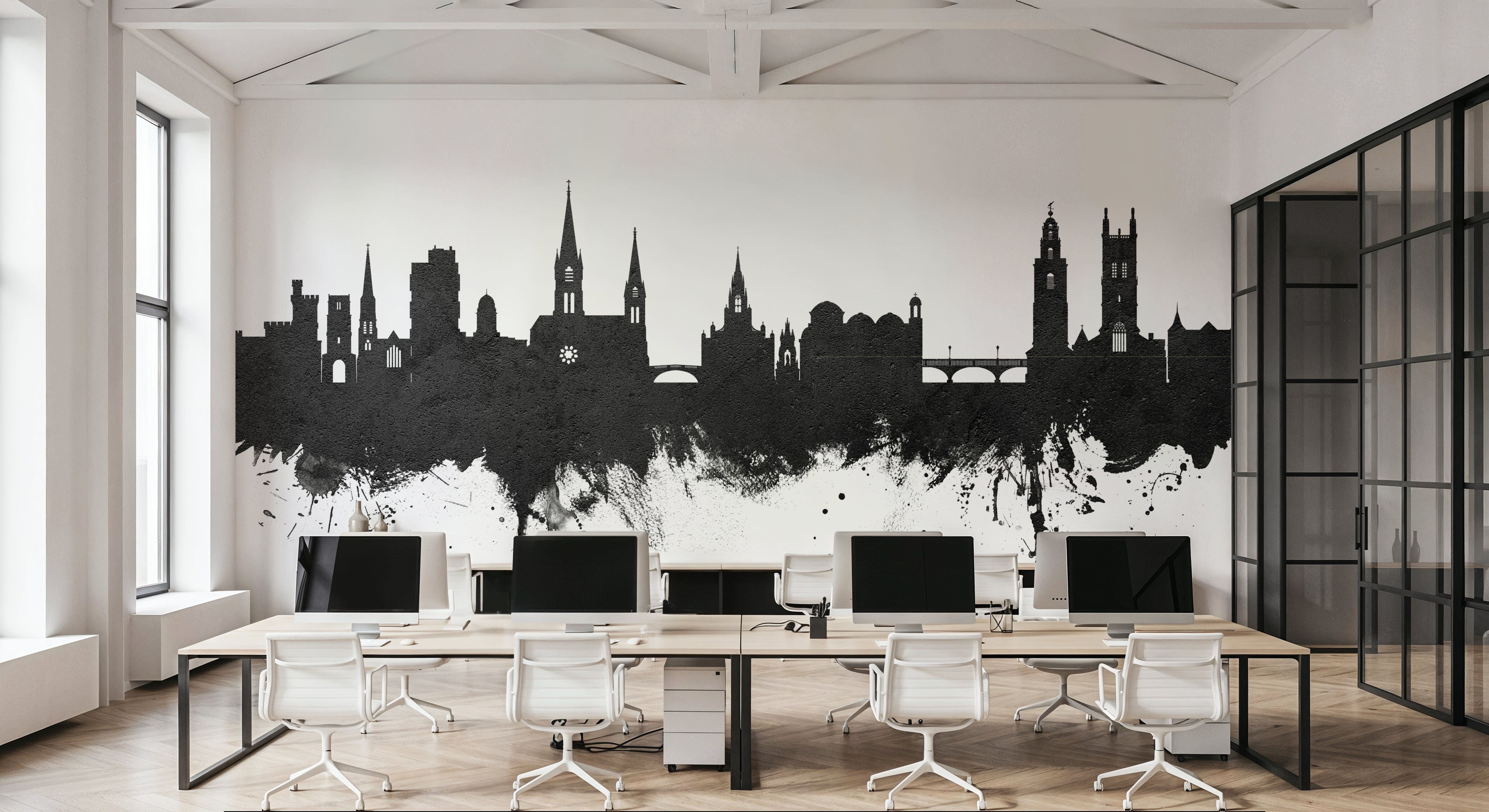 Cork Ireland Skyline Black & White