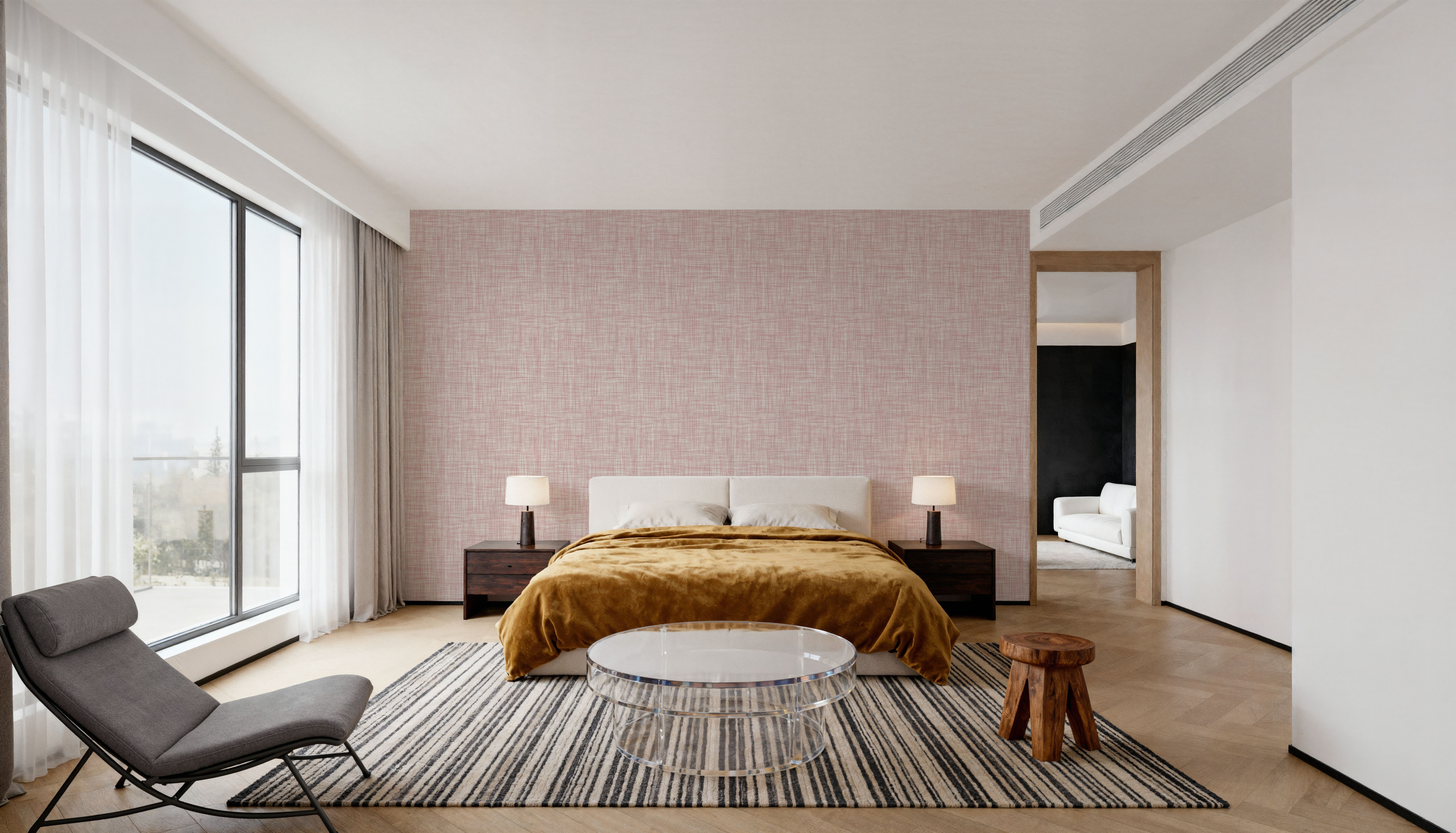 Mottled Linen Effect, Blush Pink