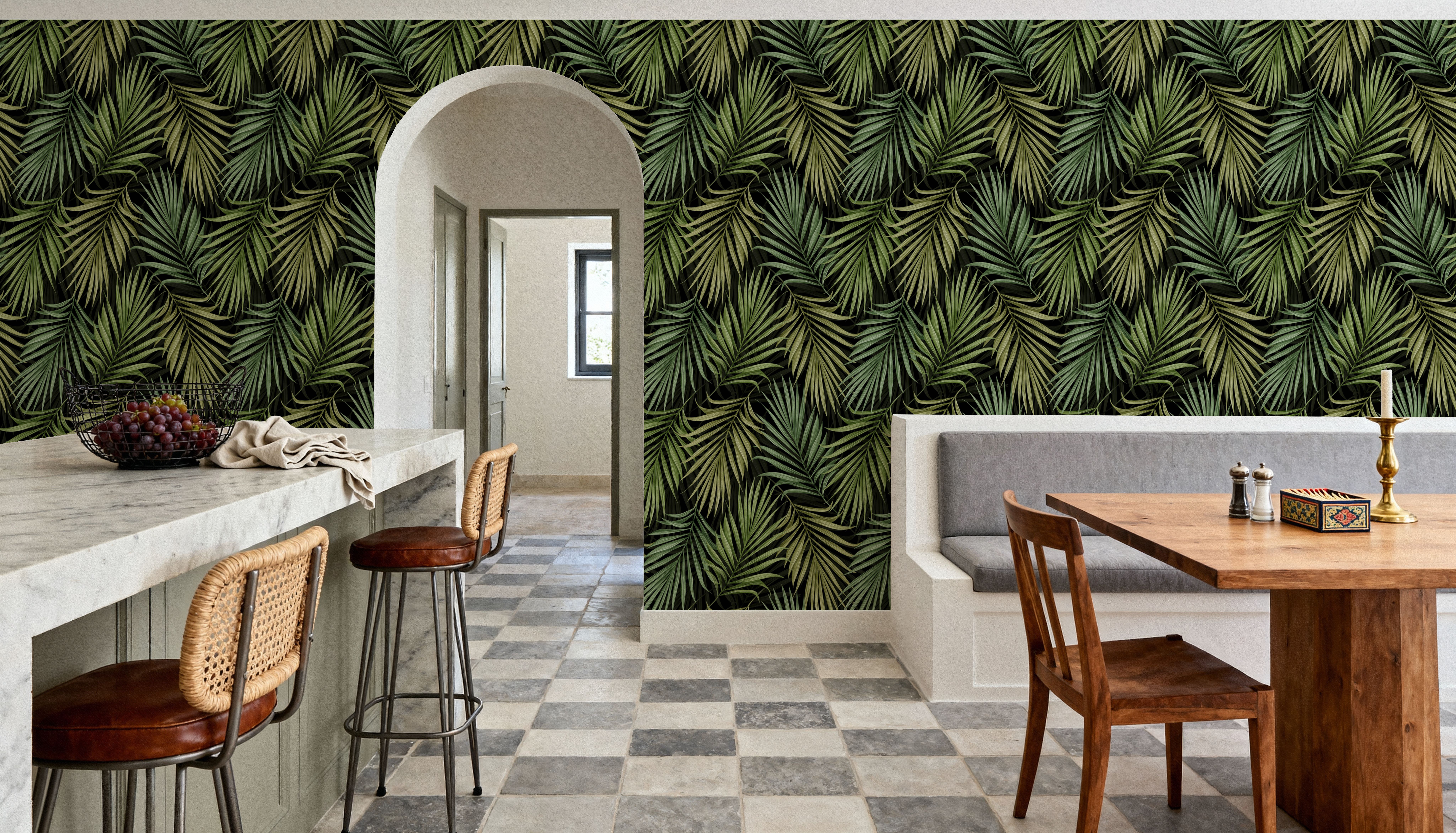Bright Palms Pattern, Lush Green