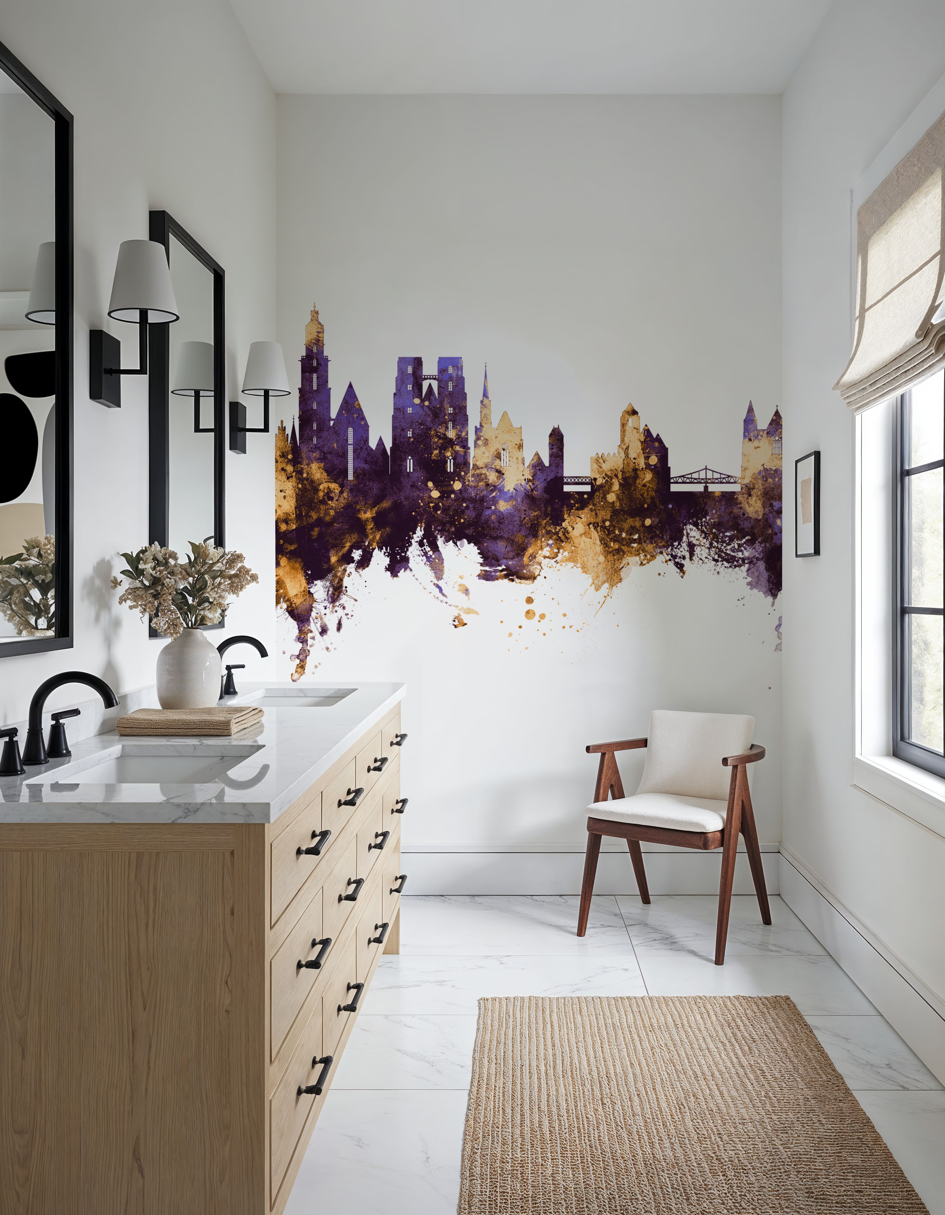 Wroclaw Poland Skyline Purple & Gold