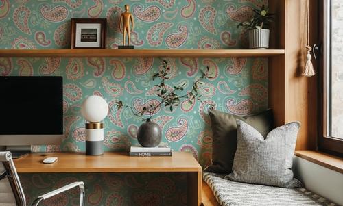 Cacti Paisley Blue