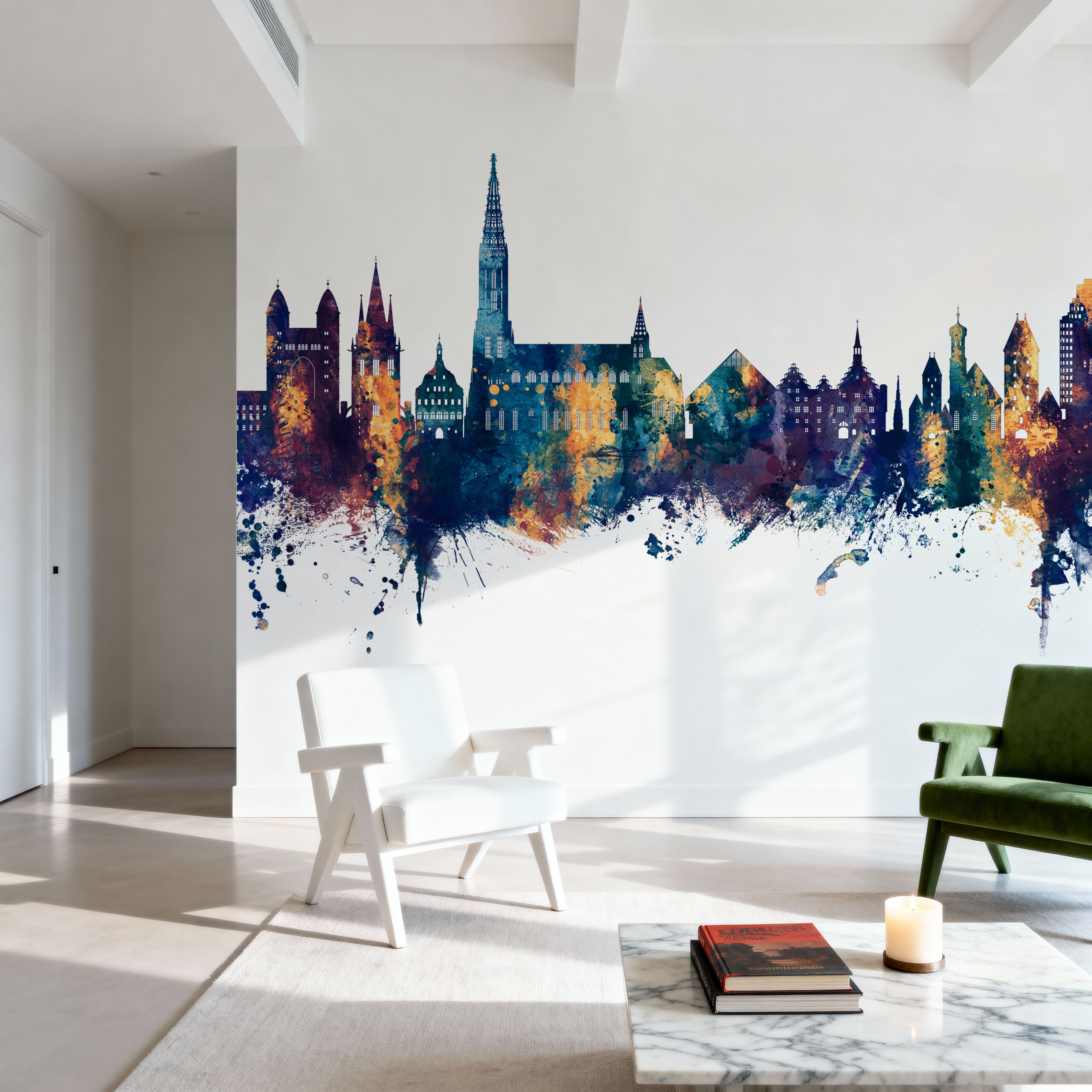 Ulm Germany Skyline Blue & Bronze