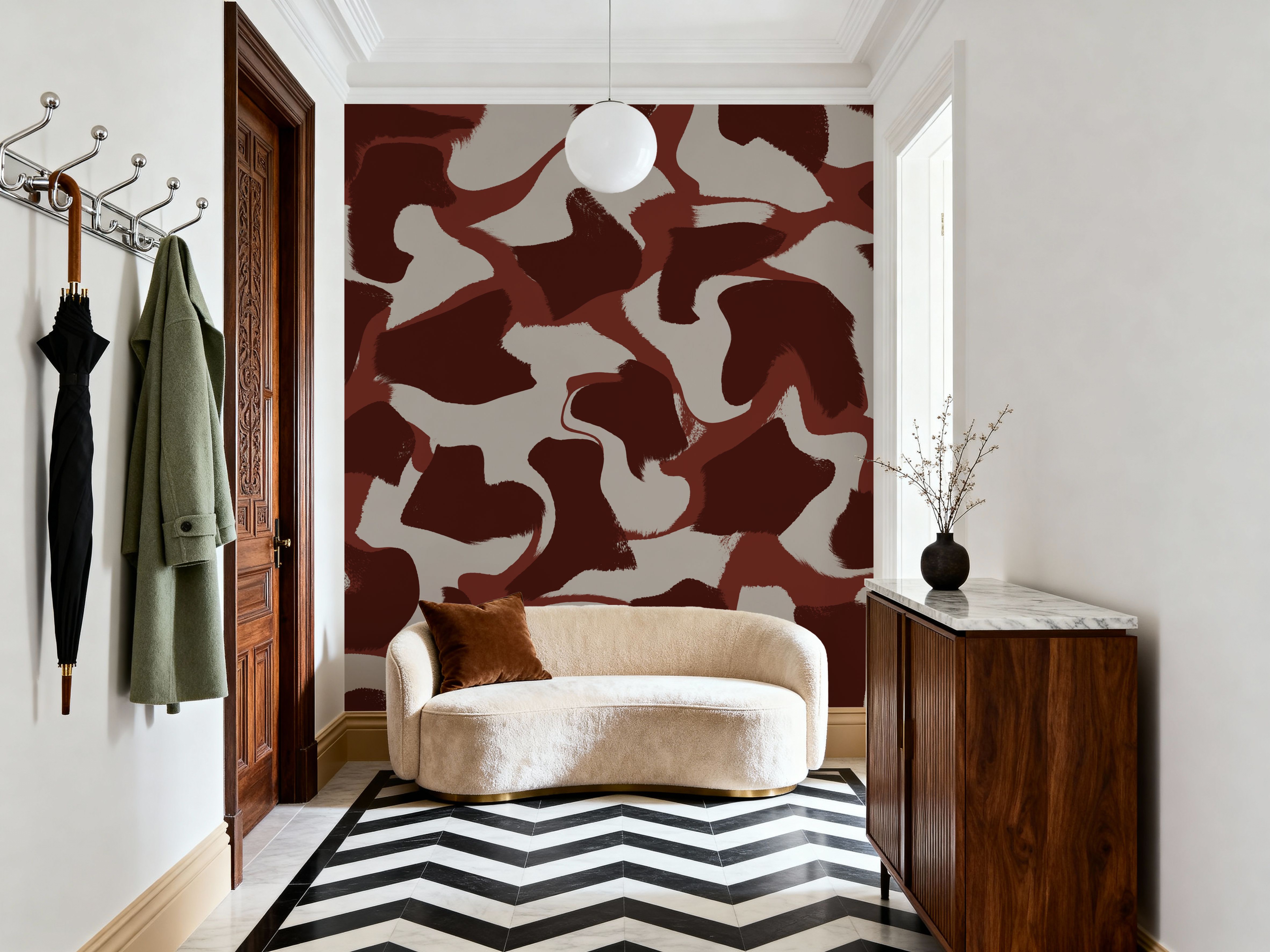 Liquid Beige Brown Strokes