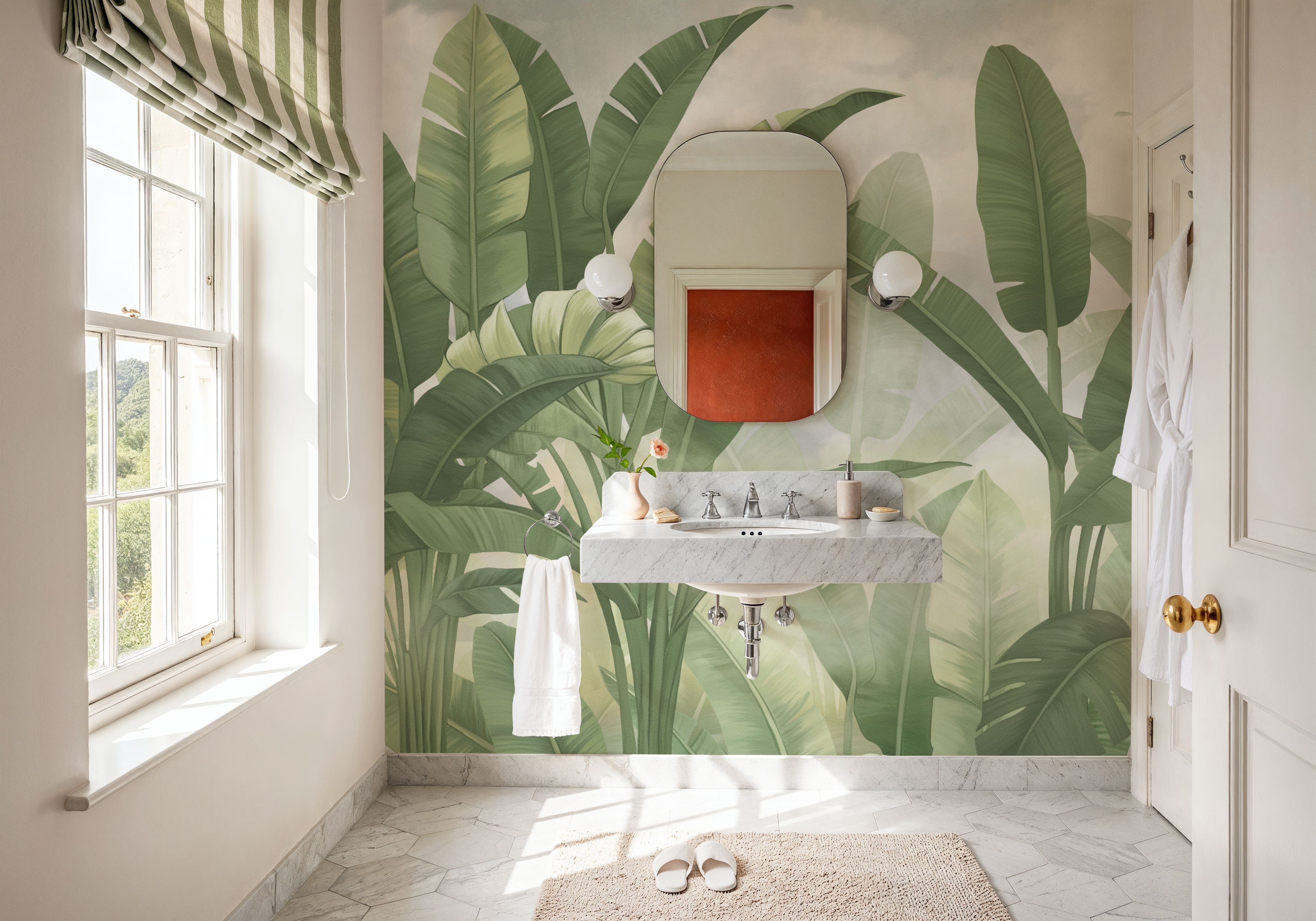 Banana Palms, Muted Green