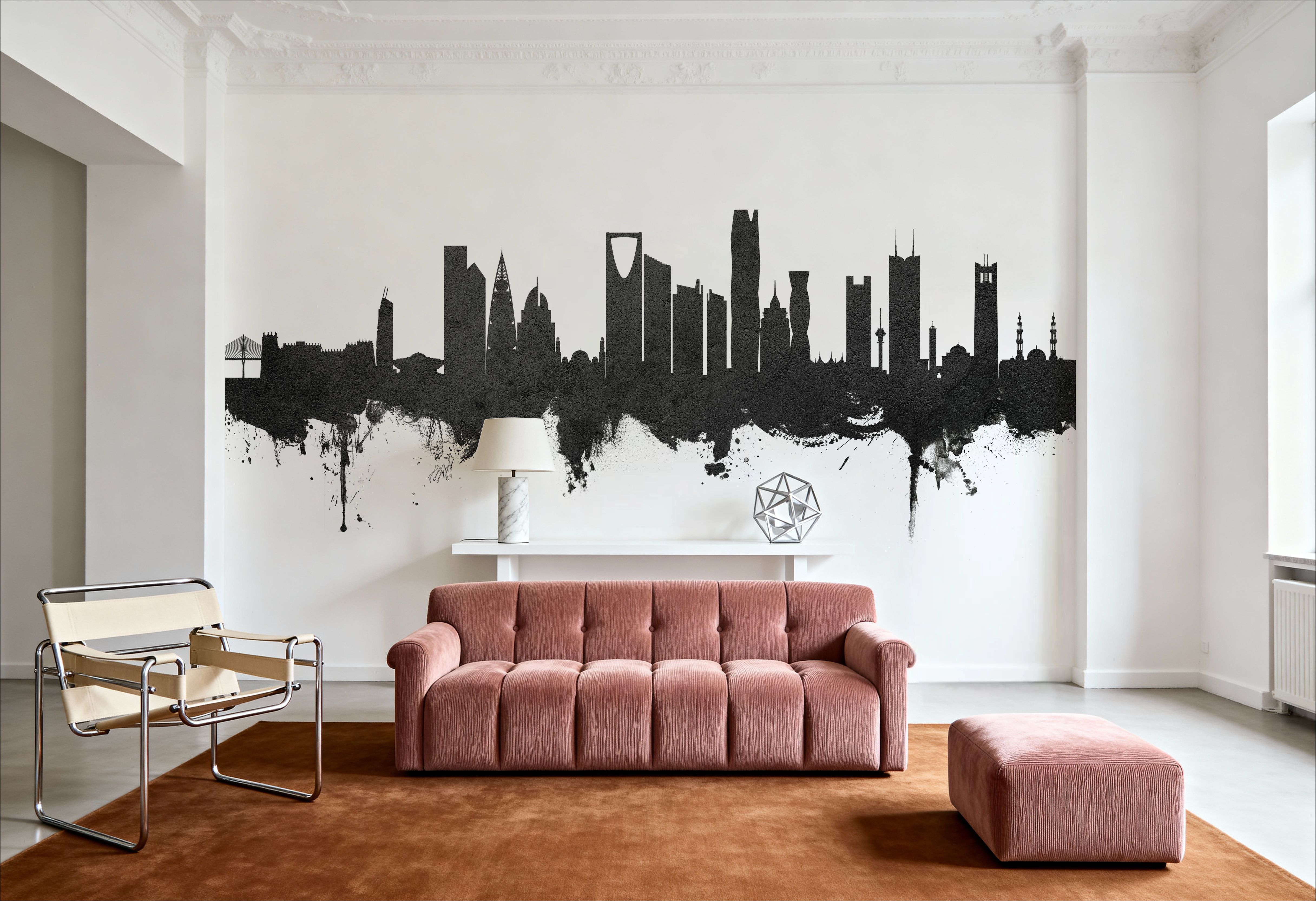 Riyadh Saudi Arabia Skyline Black & White