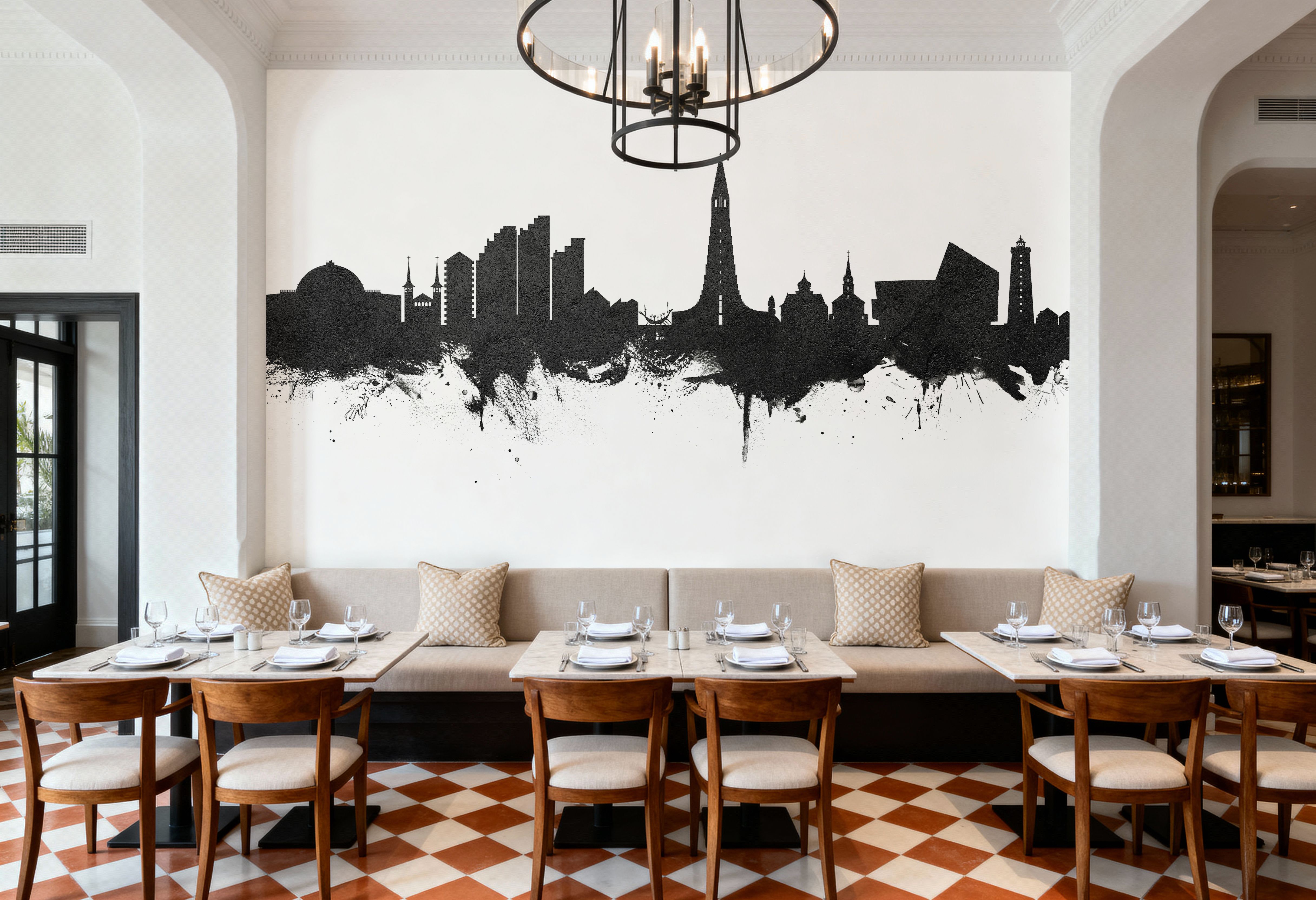 Reykjavík Skyline Black & White, Wallpaper