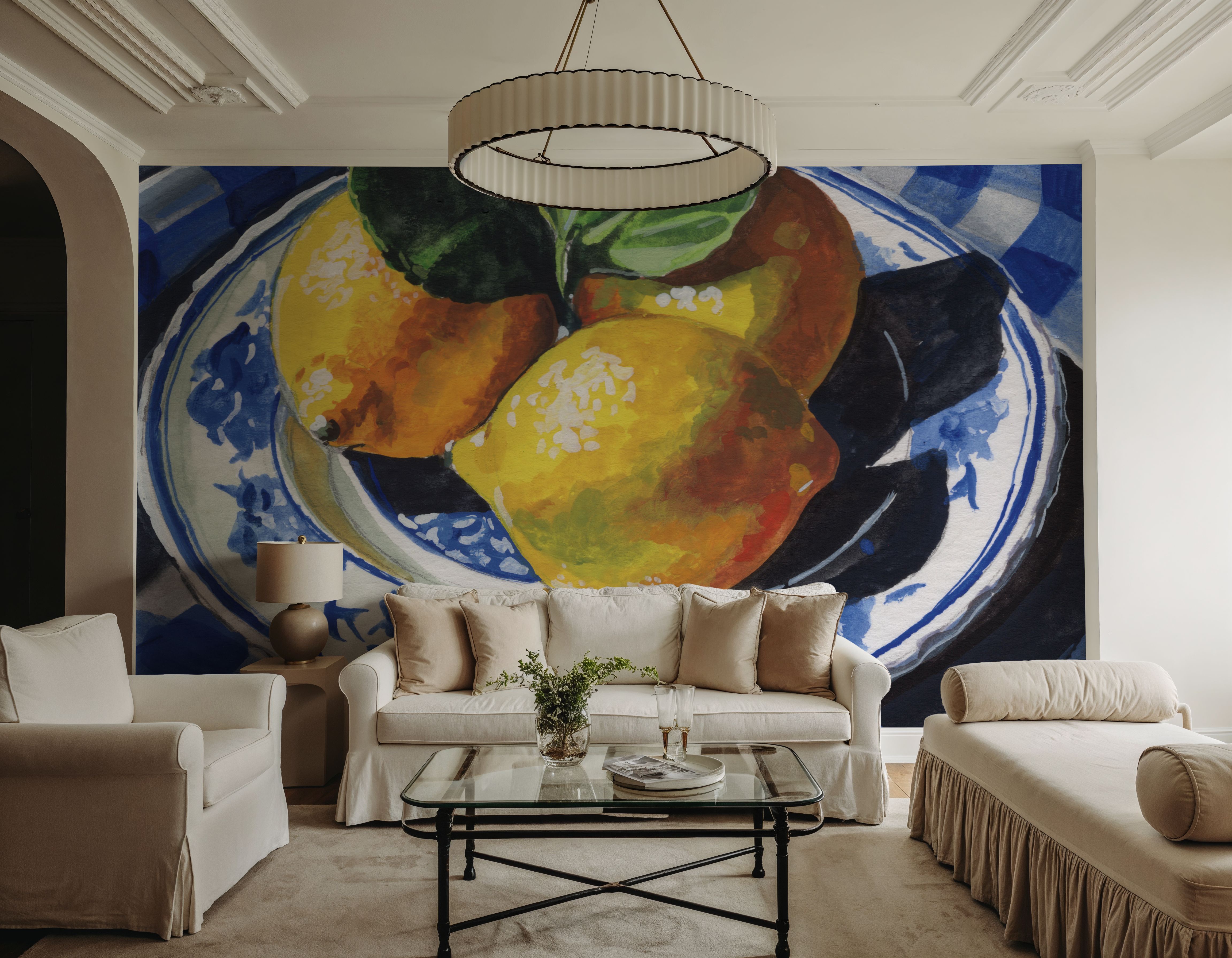 Lemons on a Blue Table