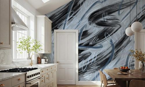 Scribble Flow, Denim Blue