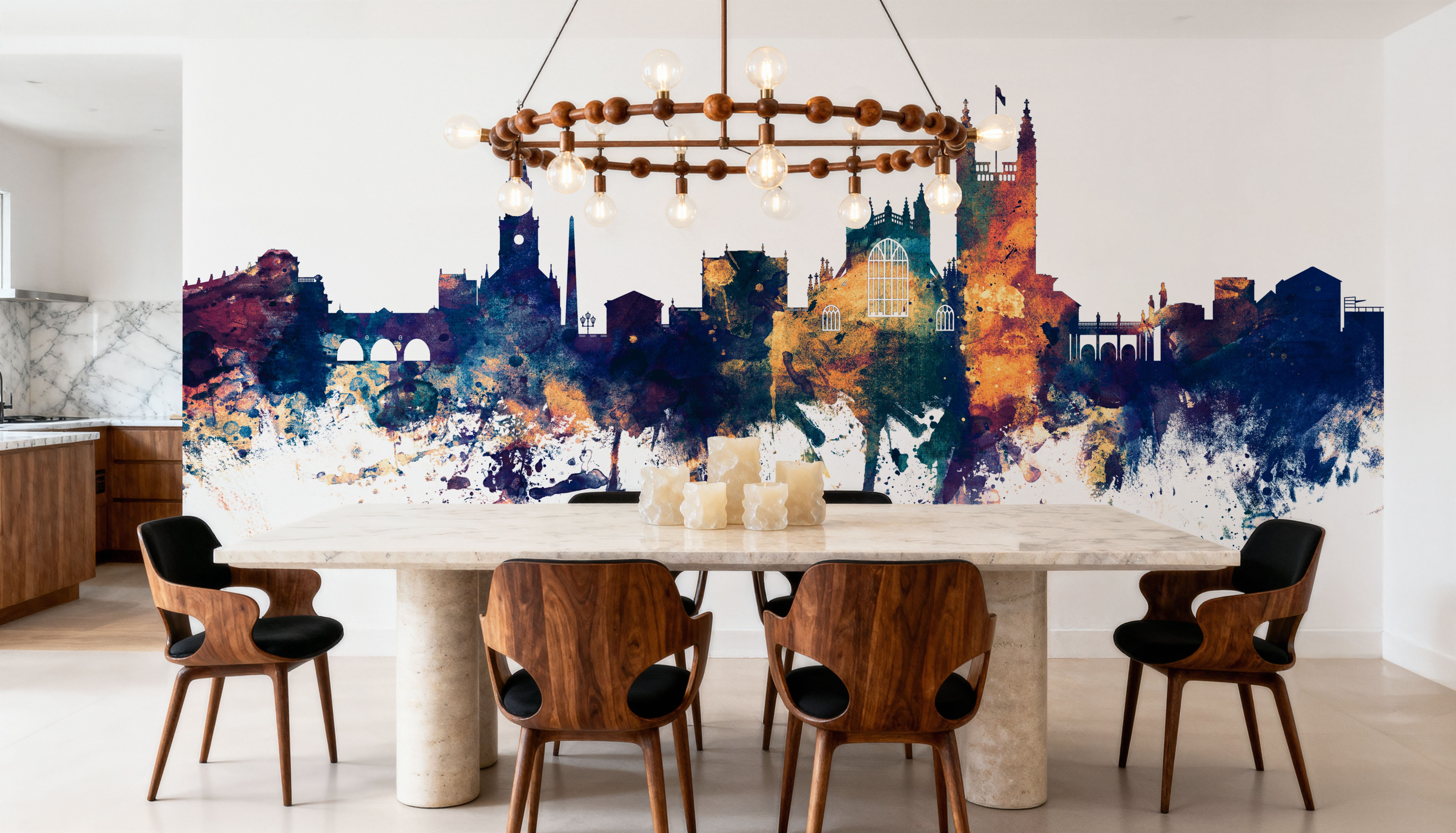 Bath England Skyline Blue & Bronze