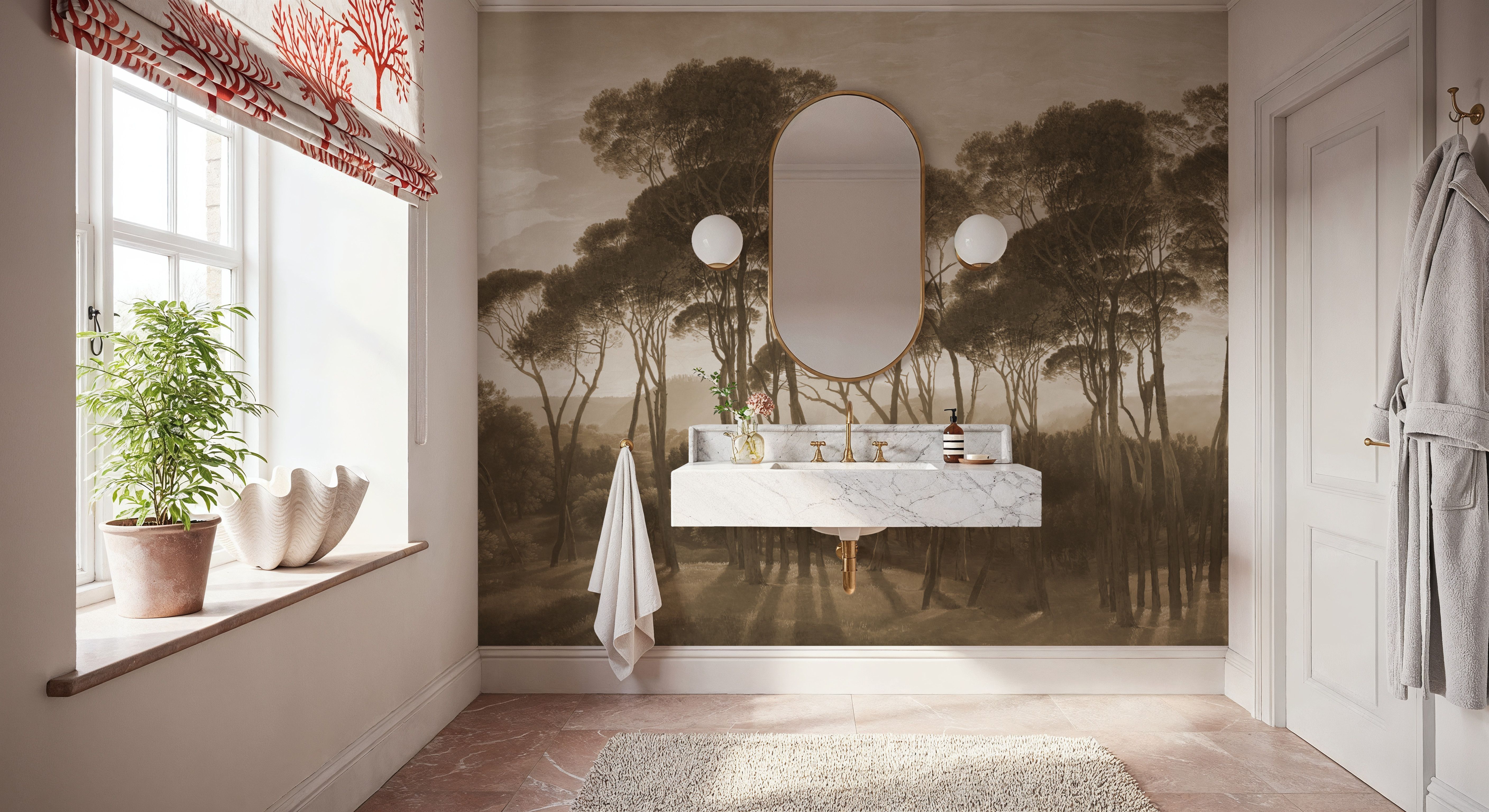 Mediterranean Pine Landscape, Sepia