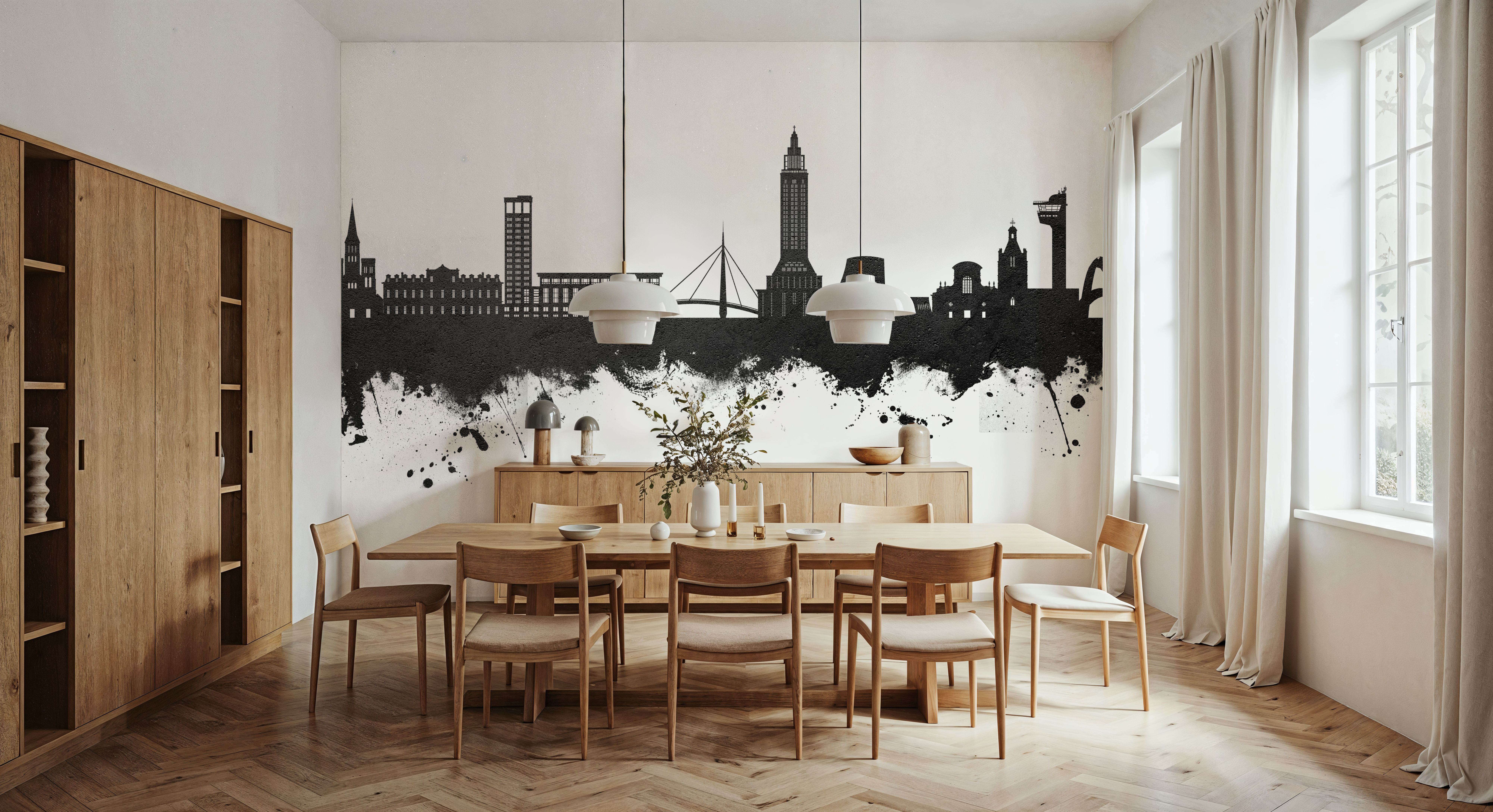 Le Havre France Skyline Black & White